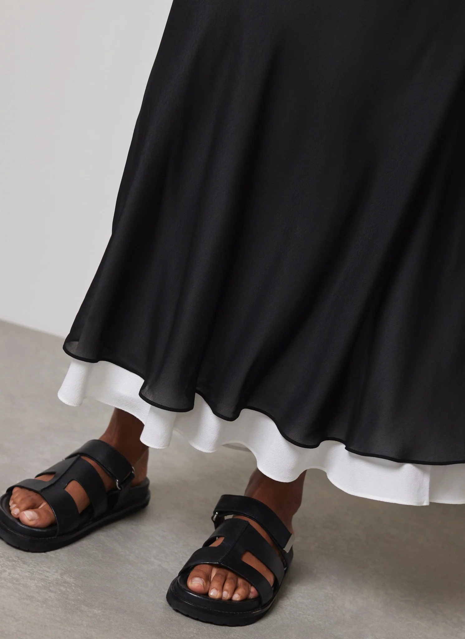 Black Layered Maxi Skirt