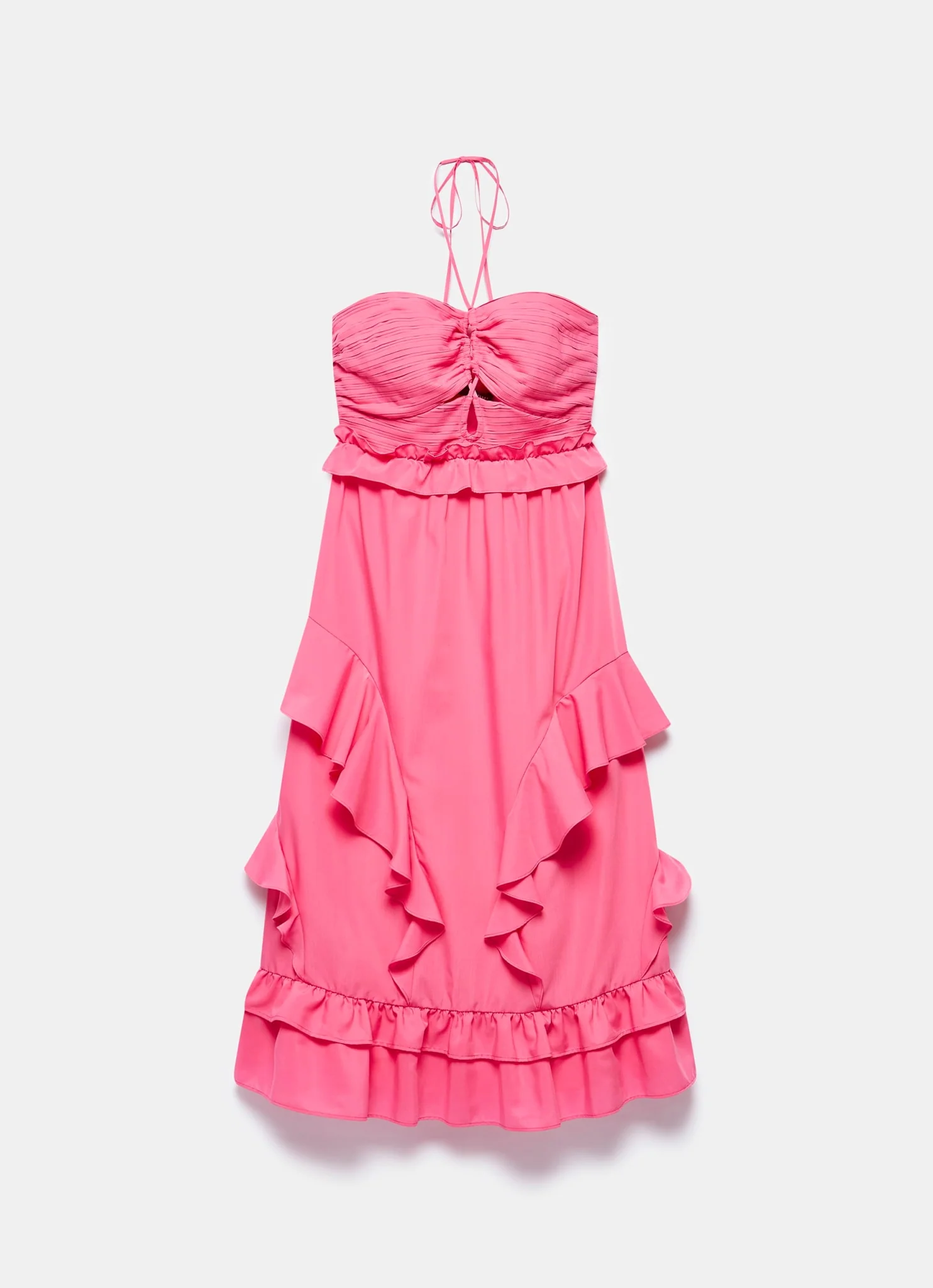 13453-pink-ruffle-halter-midi-dress-6.webp Pink Ruffle Halter Midi Dress