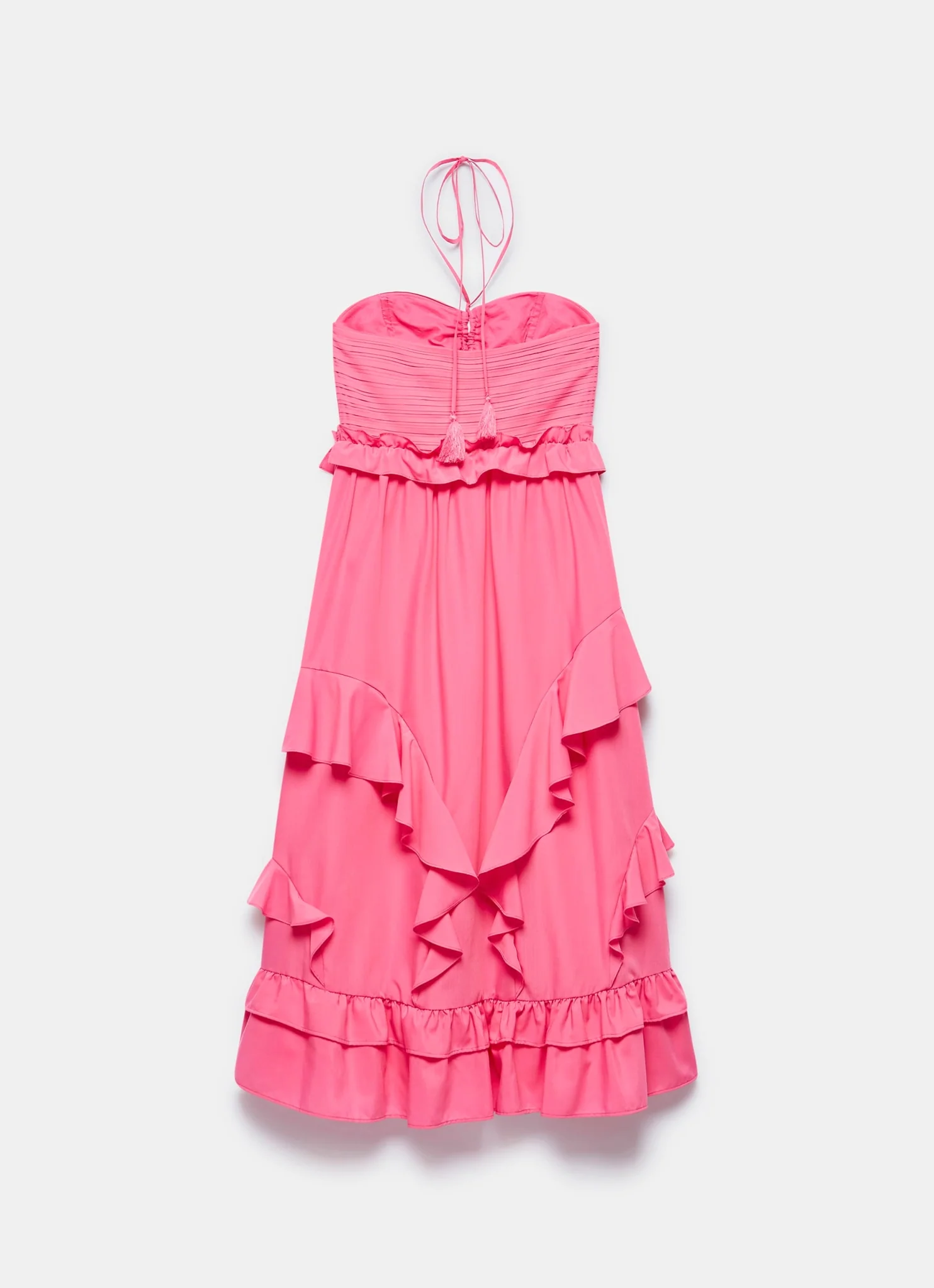 13453-pink-ruffle-halter-midi-dress-7.webp Pink Ruffle Halter Midi Dress
