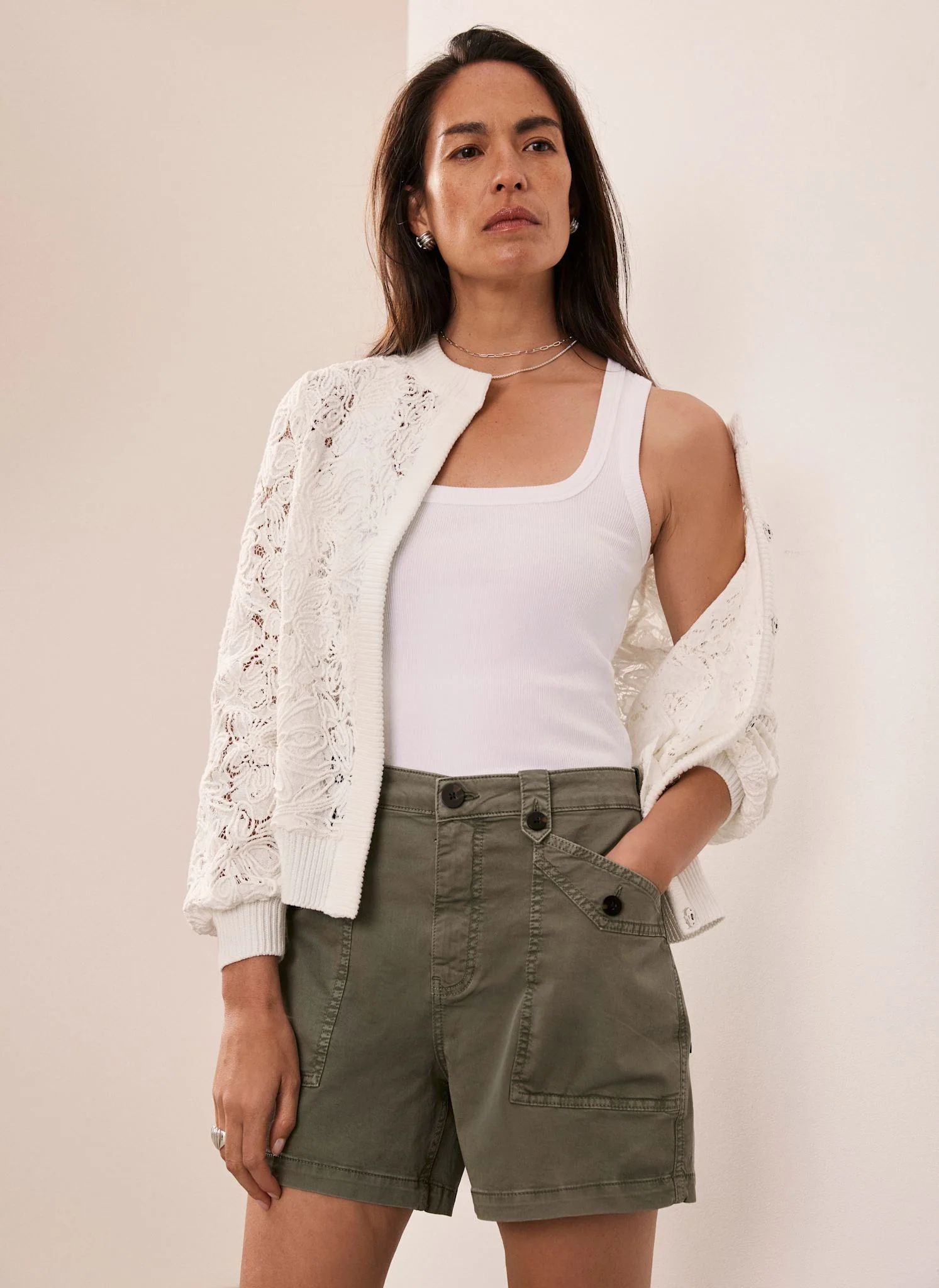 Khaki Utility Shorts