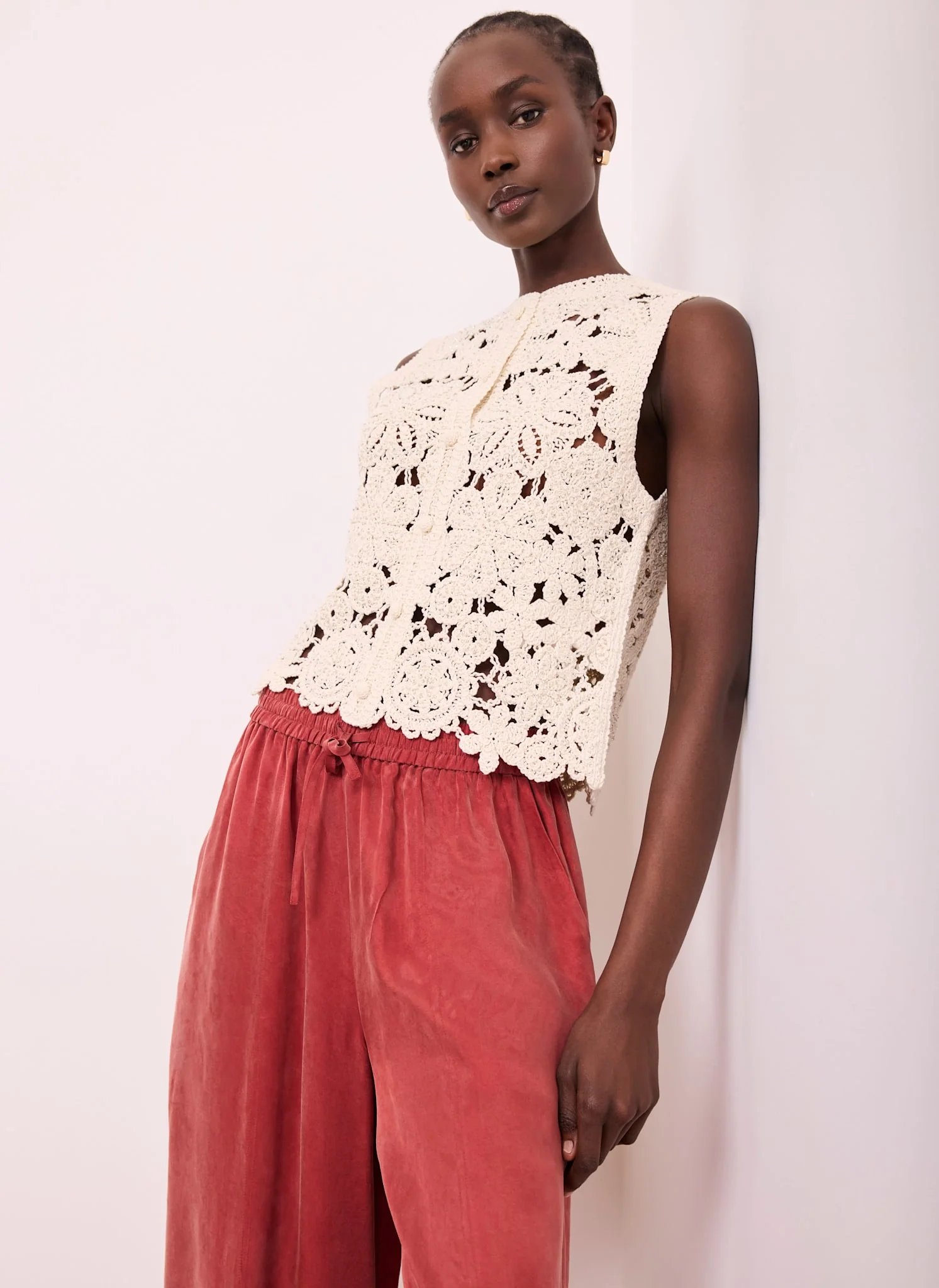 1348-neutral-cotton-blend-embellished-crochet-waistcoat-2.webp Neutral Cotton Blend Embellished Crochet Waistcoat