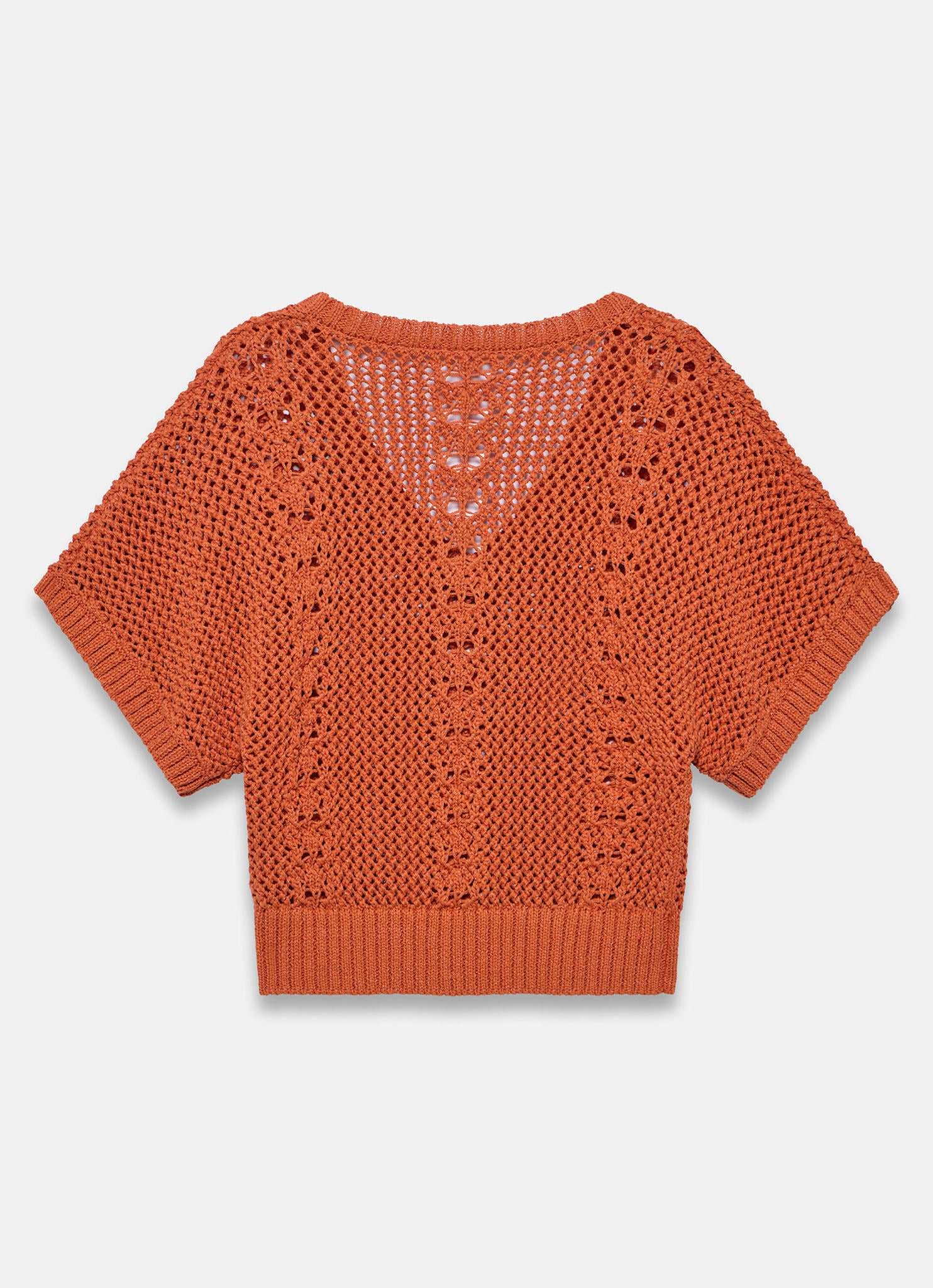 1360-orange-cotton-blend-knit-top-7.jpg Orange Cotton Blend Knit Top