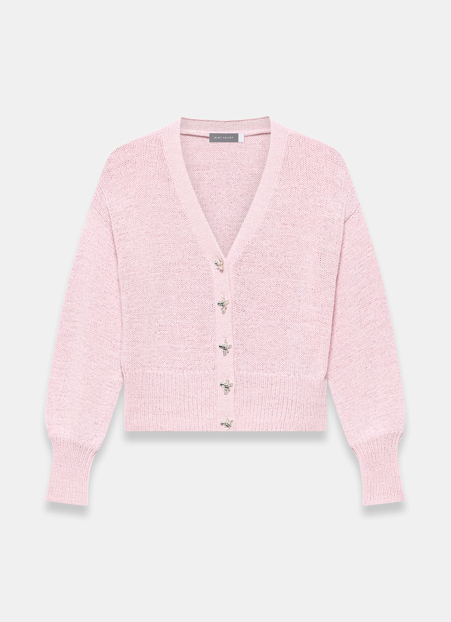 1366-pink-cotton-blend-cardigan-6.jpg Pink Cotton Blend Cardigan