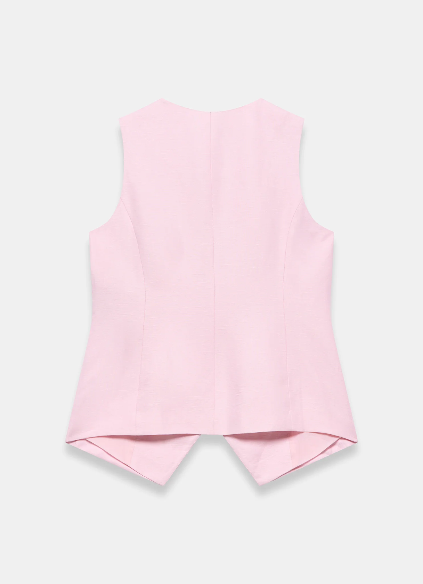 Pink Linen Blend Asymmetric Waistcoat