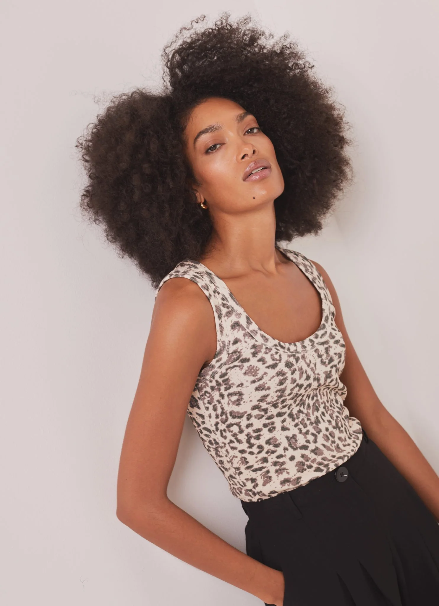 Leopard Print Cotton Vest Top