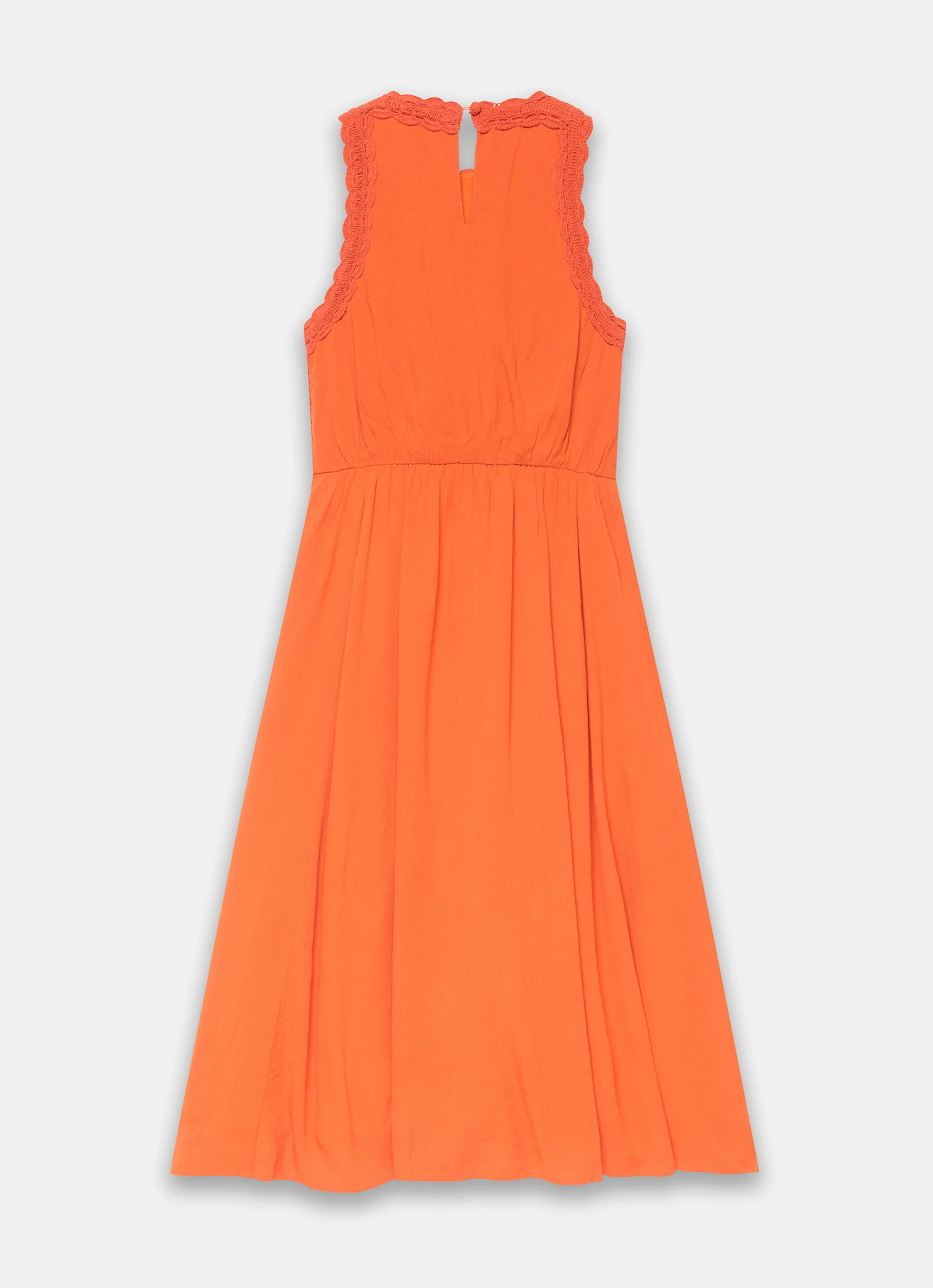 Orange Crochet Midi Dress