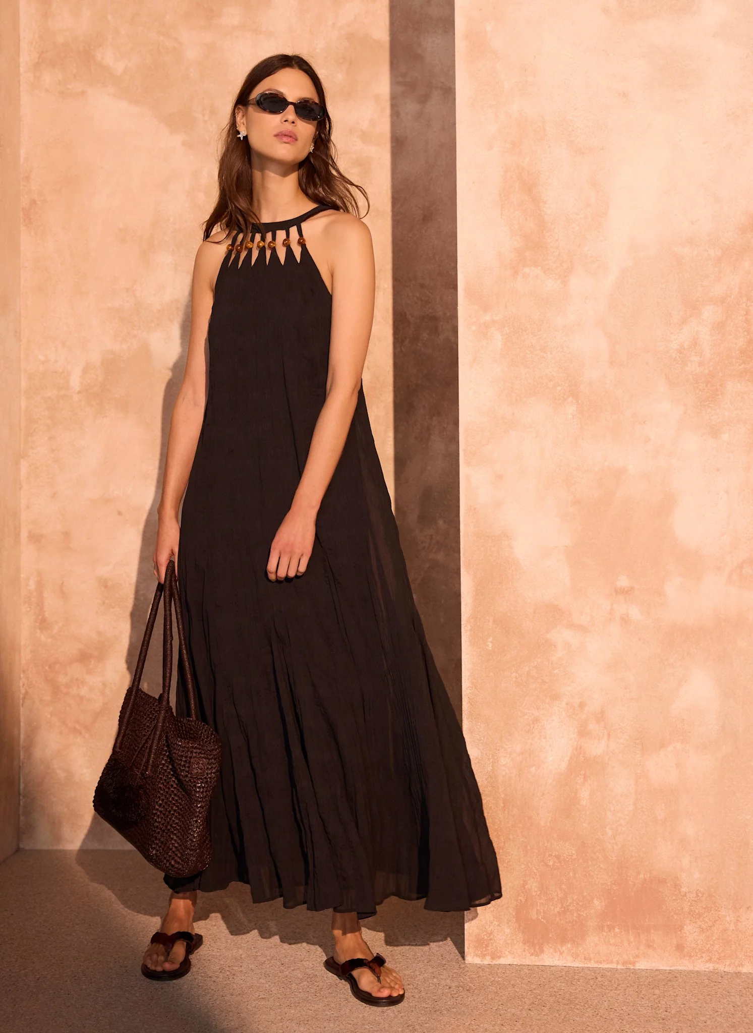 1458-black-beaded-halter-maxi-dress-5.webp Black Beaded Halter Maxi Dress