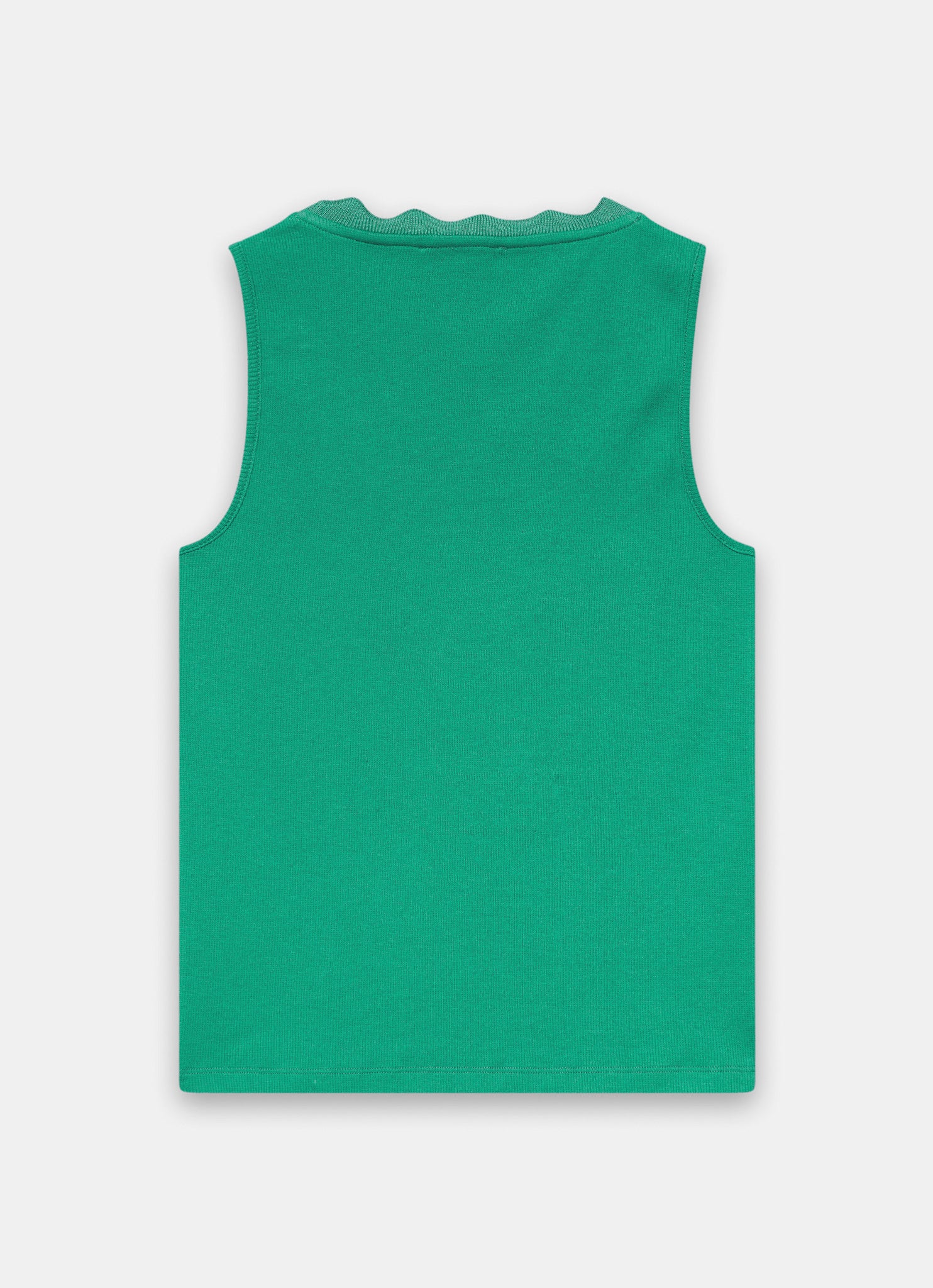 Green Scallop Trim Vest Top