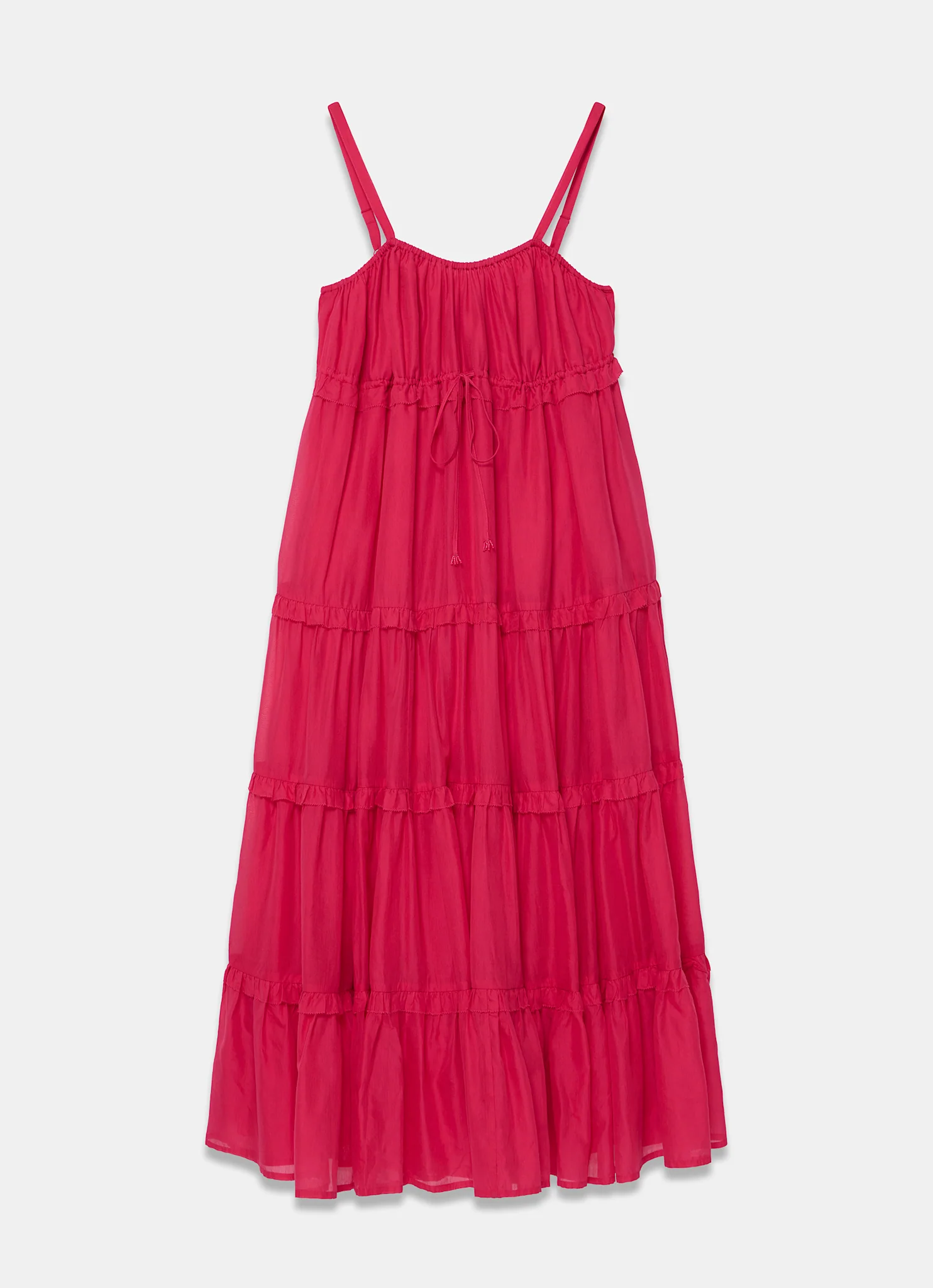 1478-pink-cotton-blend-tiered-maxi-dress-6.webp Pink Cotton Blend Tiered Maxi Dress