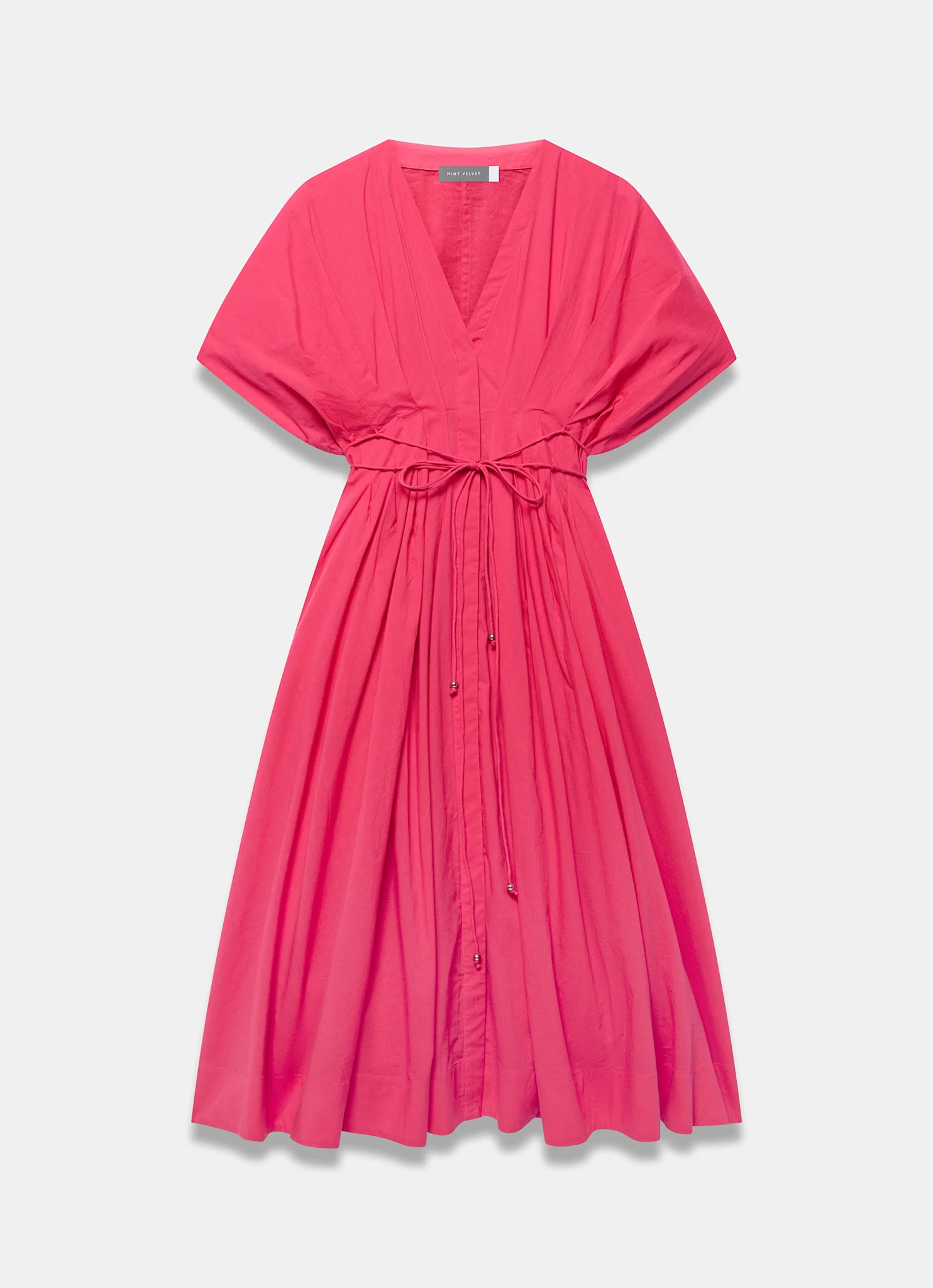 1508-pink-cotton-tie-waist-midi-dress-7.webp Pink Cotton Tie Waist Midi Dress