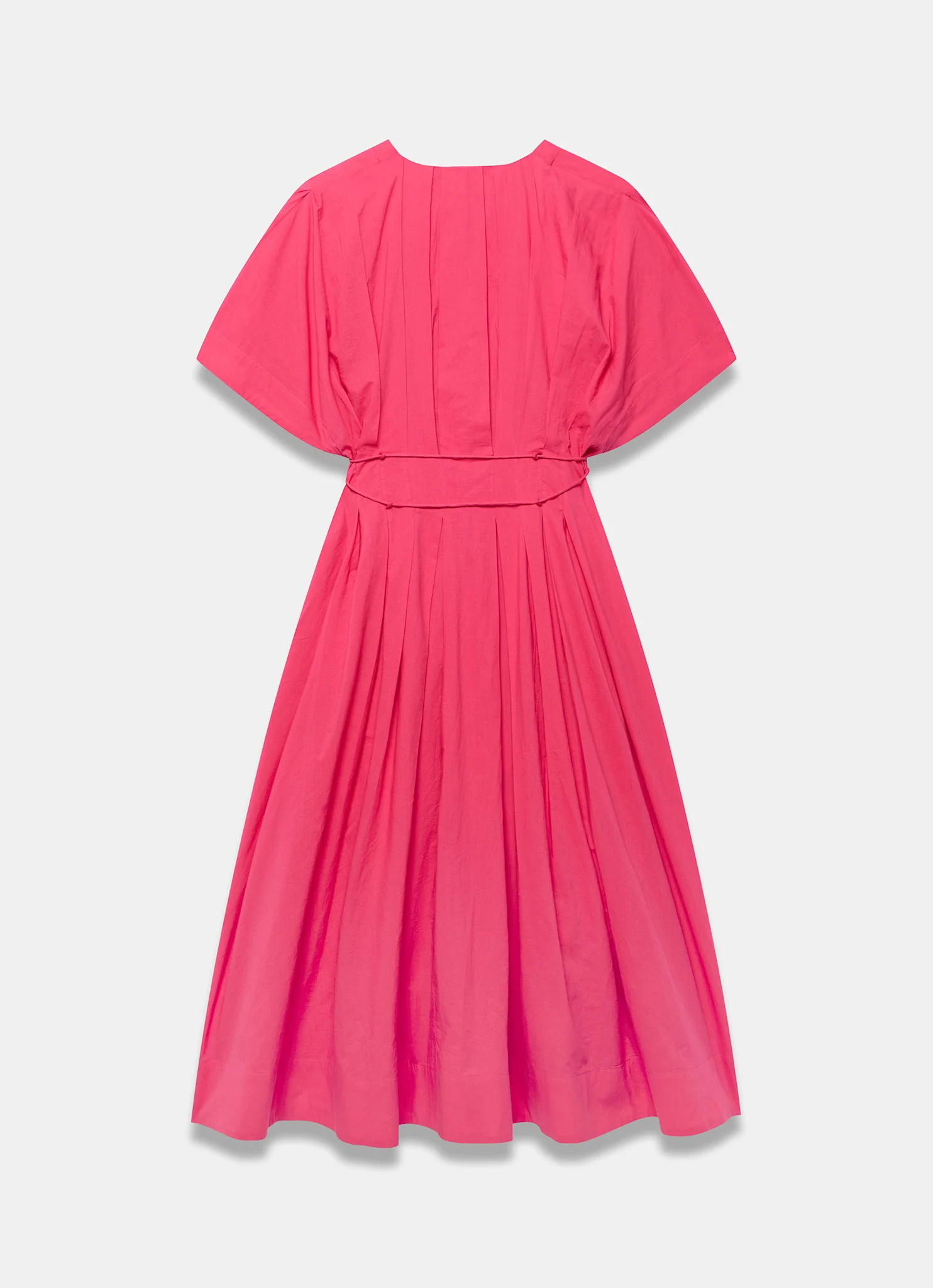 1508-pink-cotton-tie-waist-midi-dress-8.webp Pink Cotton Tie Waist Midi Dress