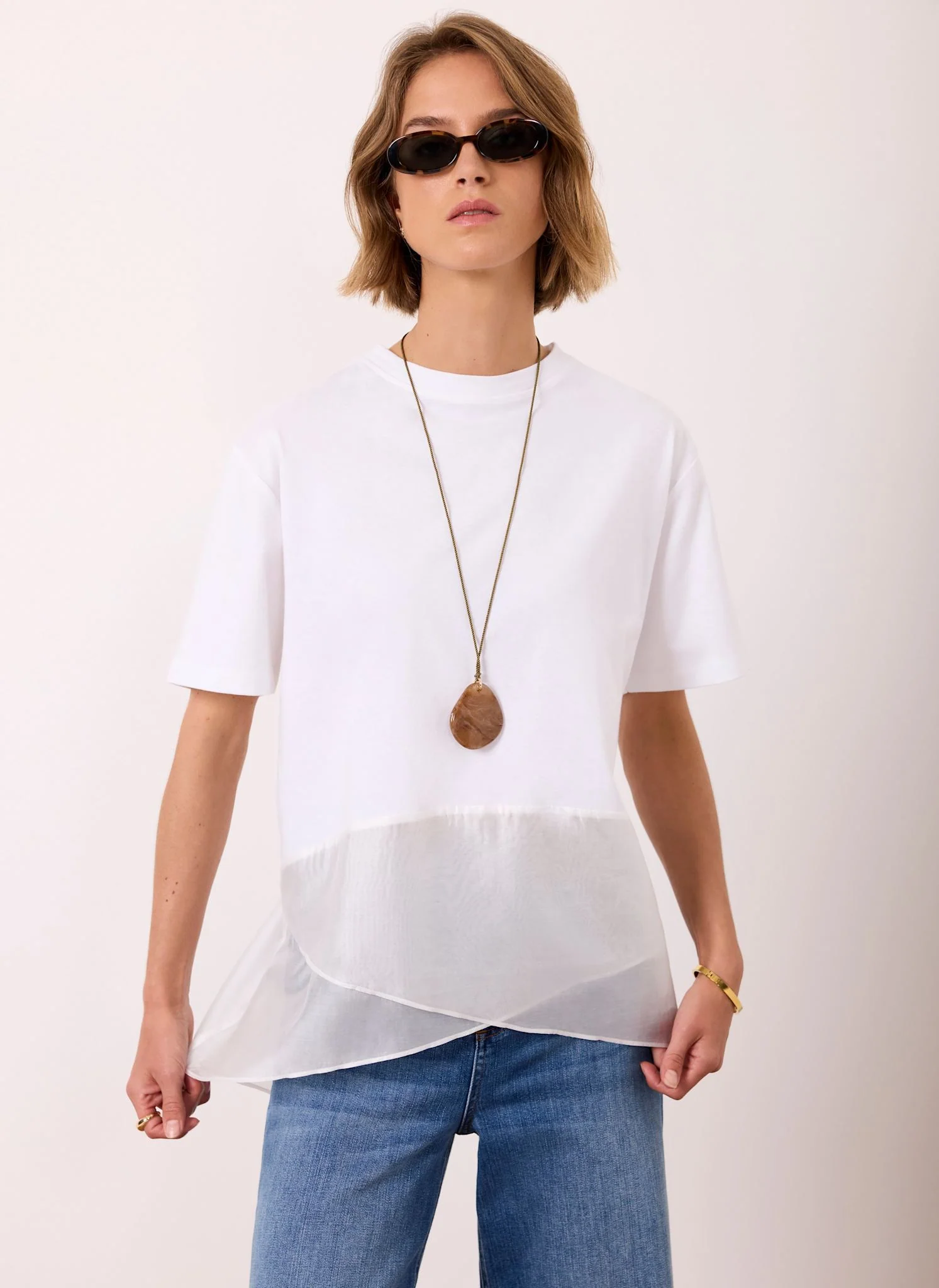153-cream-cotton-sheer-wrap-t-shirt-2.webp Cream Cotton Sheer Wrap T-Shirt