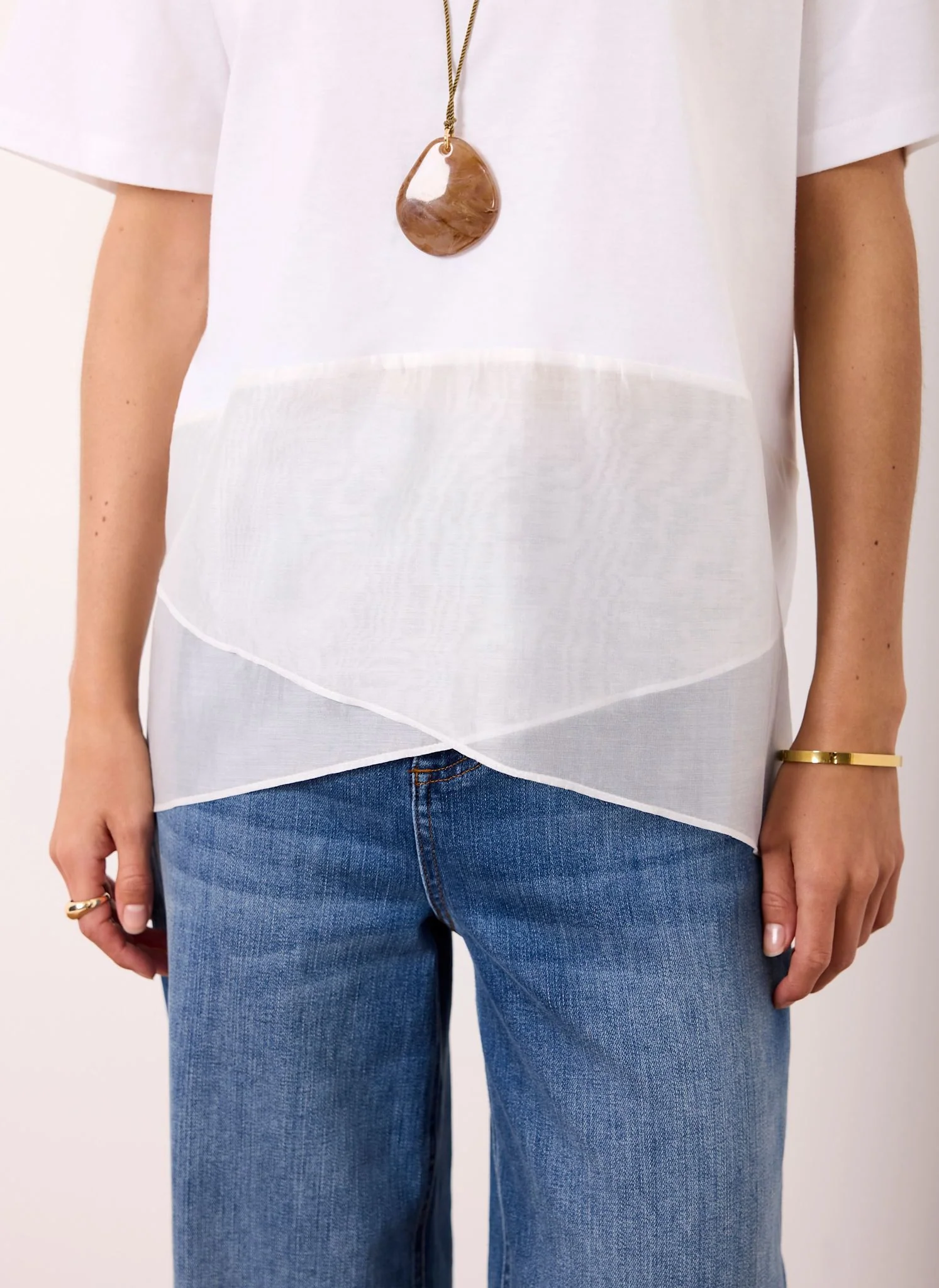 153-cream-cotton-sheer-wrap-t-shirt-4.webp Cream Cotton Sheer Wrap T-Shirt