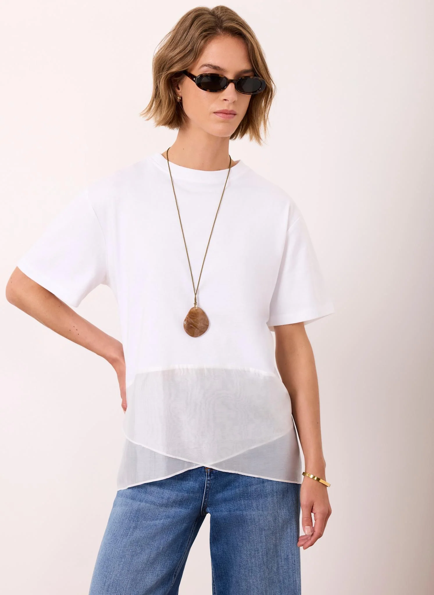 153-cream-cotton-sheer-wrap-t-shirt-5.webp Cream Cotton Sheer Wrap T-Shirt