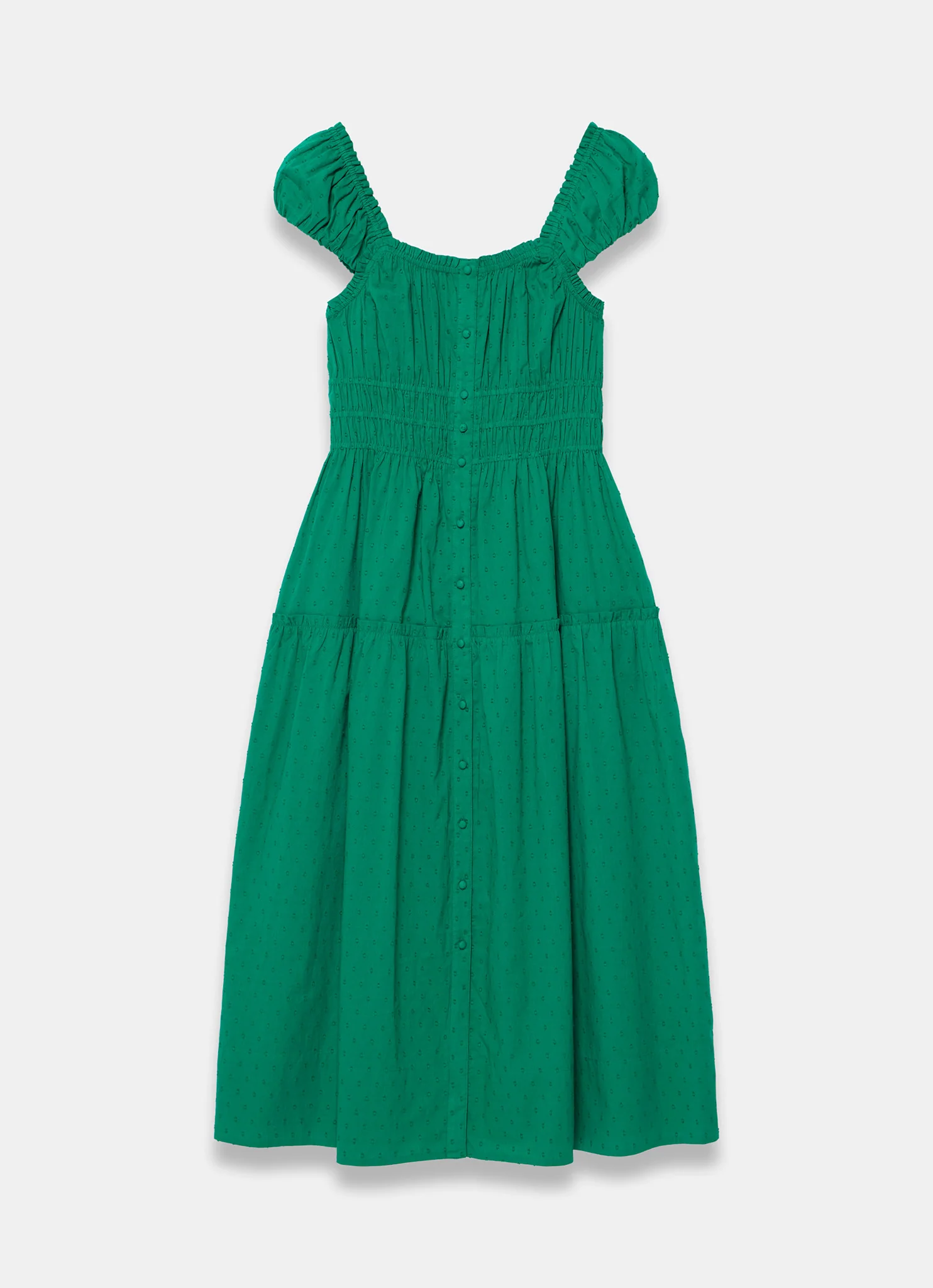 Green Cotton Midi Dress