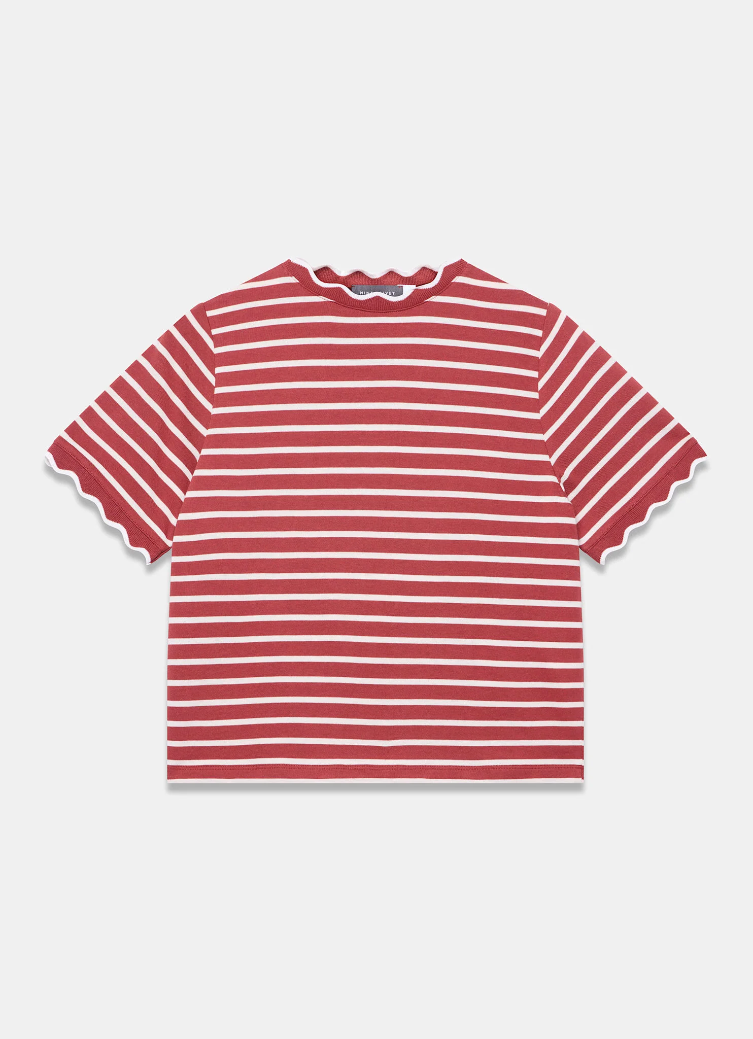 1648-brown-cotton-striped-scallop-t-shirt-6.webp Brown Cotton Striped Scallop T-Shirt