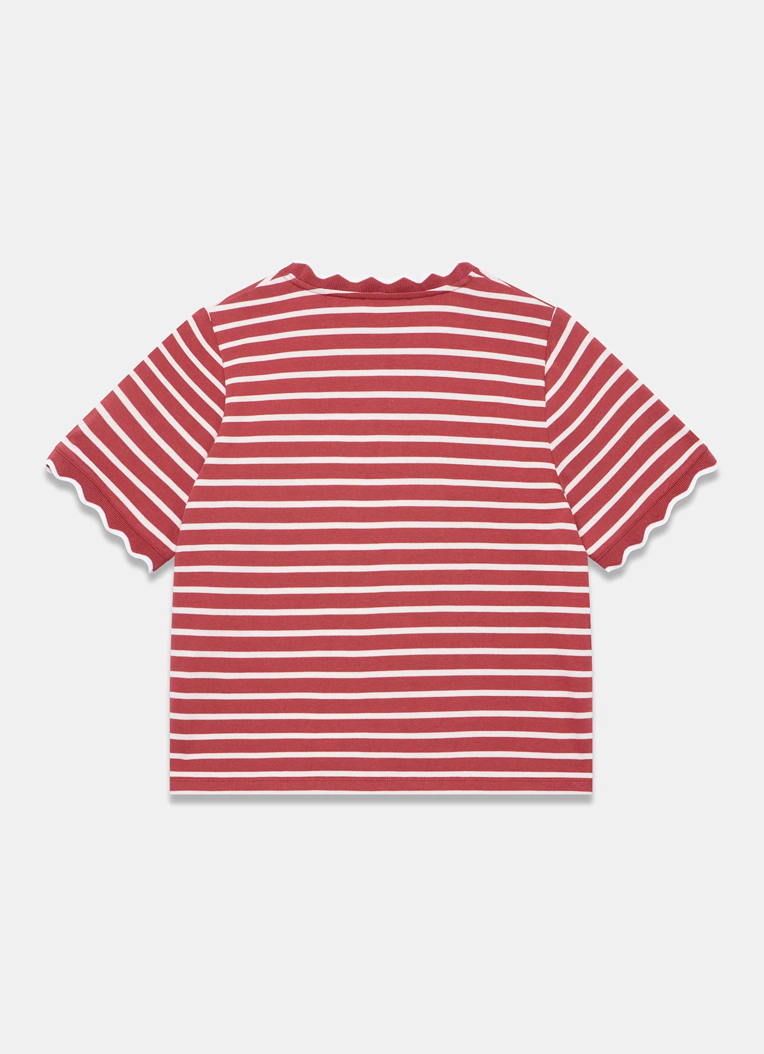 1648-brown-cotton-striped-scallop-t-shirt-7.webp Brown Cotton Striped Scallop T-Shirt