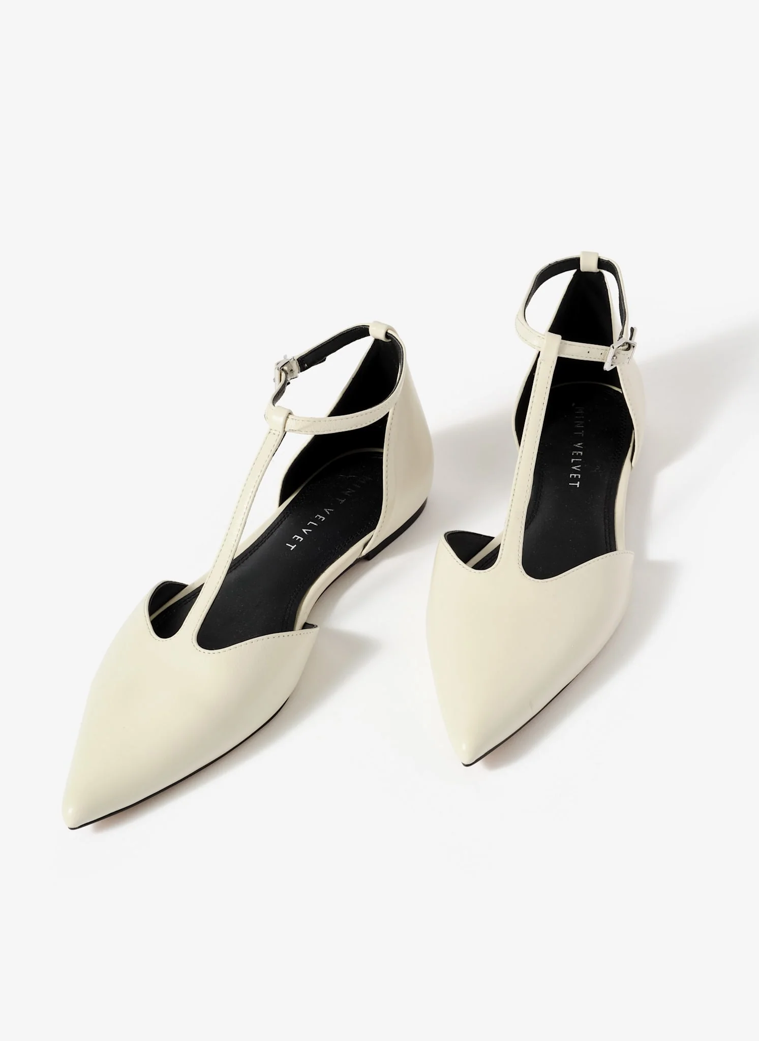 Lila Cream T-Bar Flats