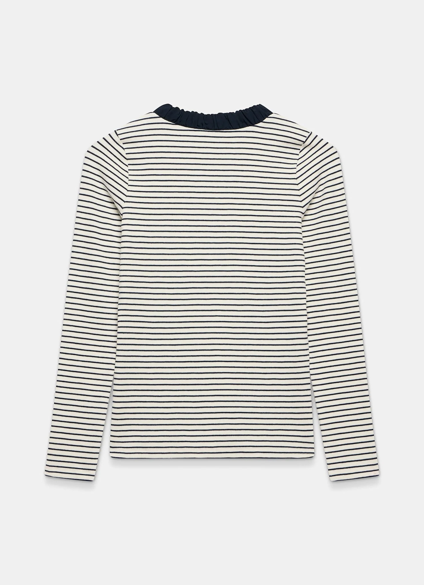 1710-striped-cotton-blend-ruched-henley-top-8.webp Striped Cotton Blend Ruched Henley Top