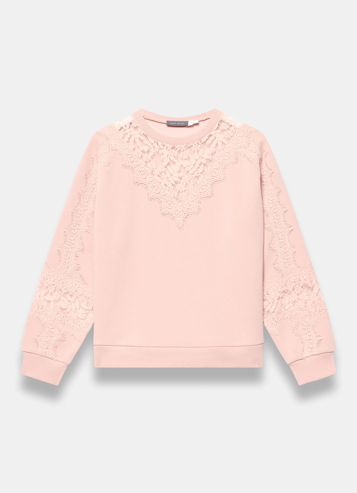 Pink Lace Detail Sweatshirt