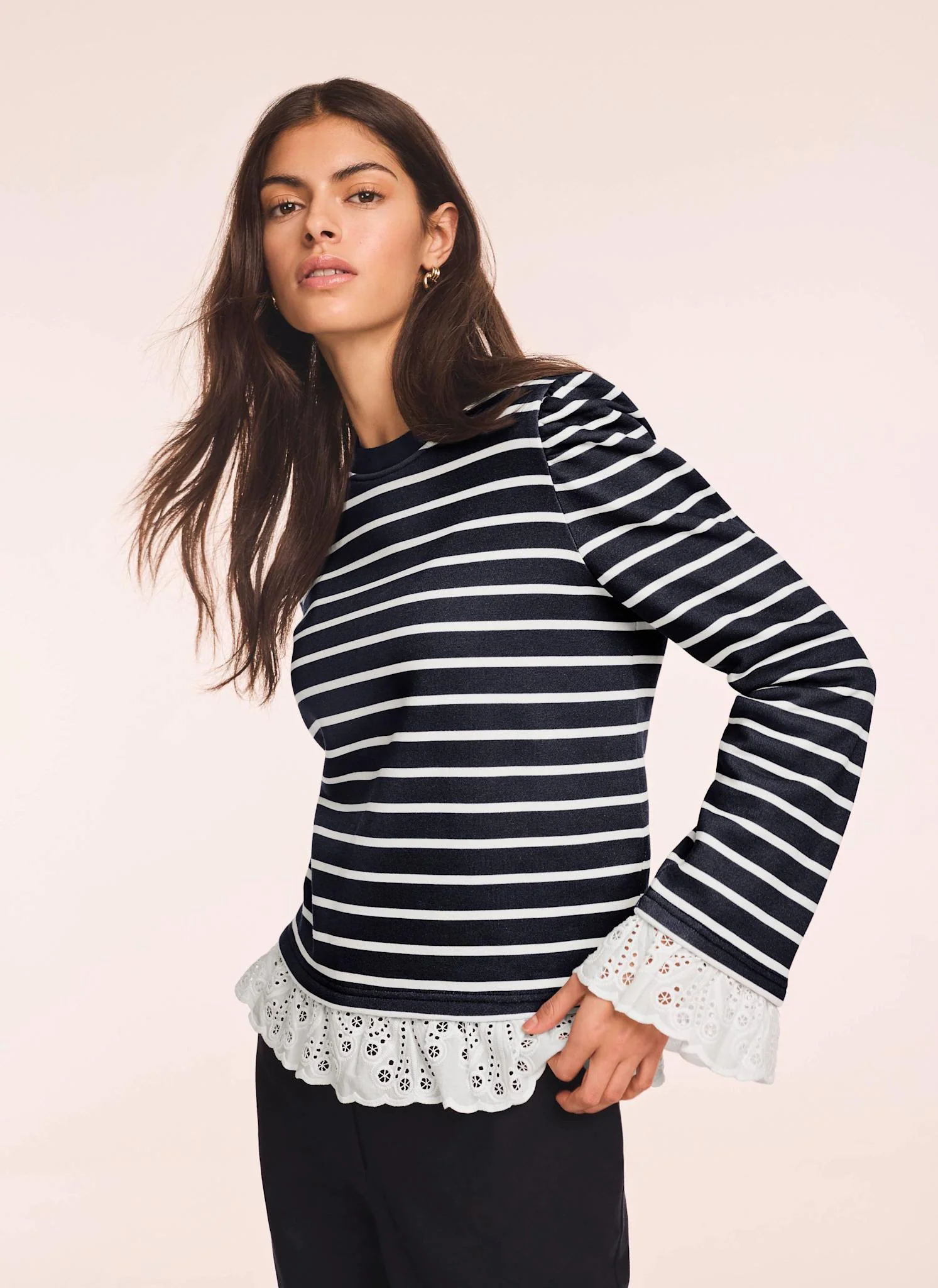 1750-navy-stripe-broderie-trim-sweatshirt-4.webp Navy Stripe Broderie Trim Sweatshirt