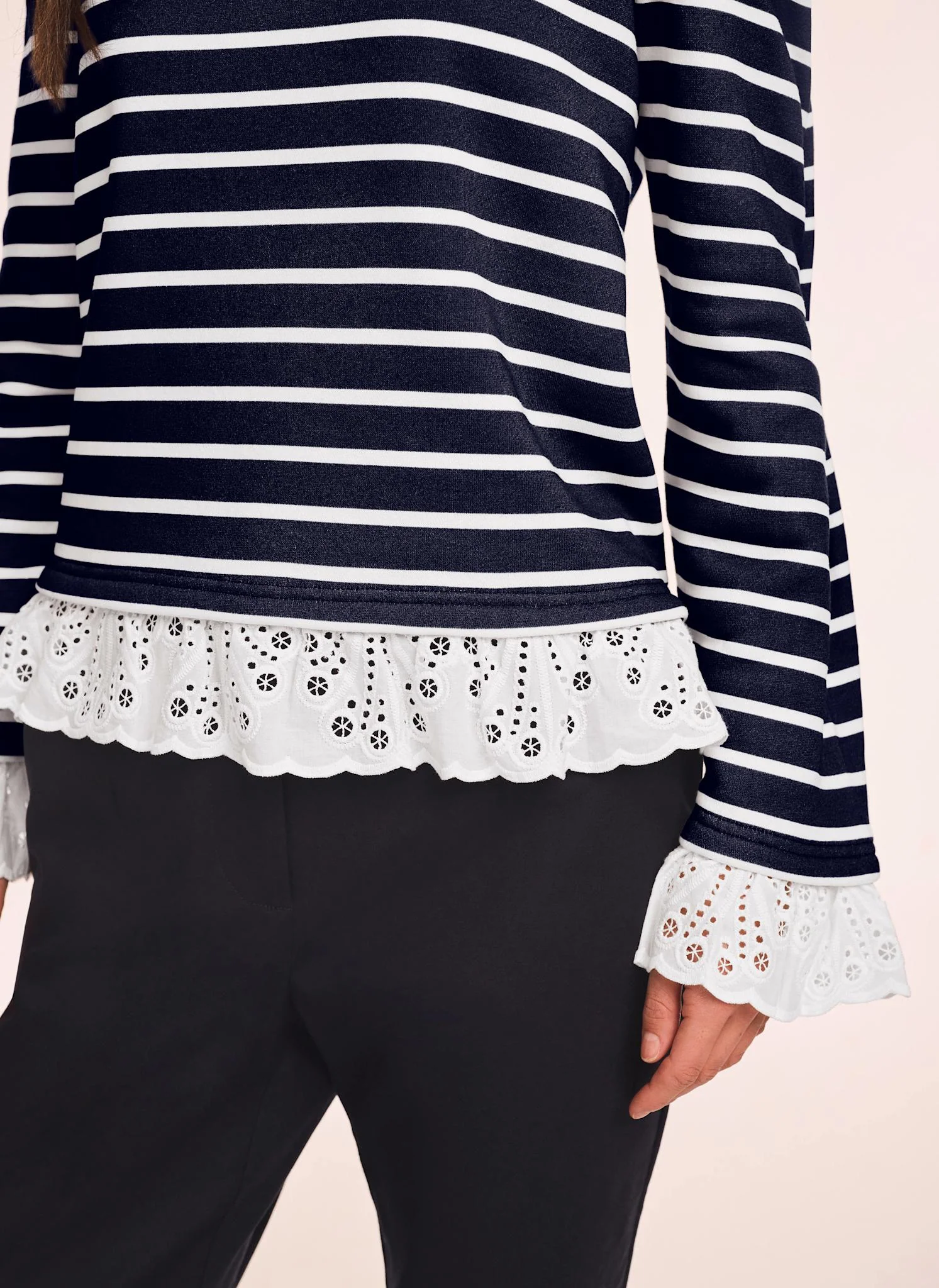 1750-navy-stripe-broderie-trim-sweatshirt-5.webp Navy Stripe Broderie Trim Sweatshirt