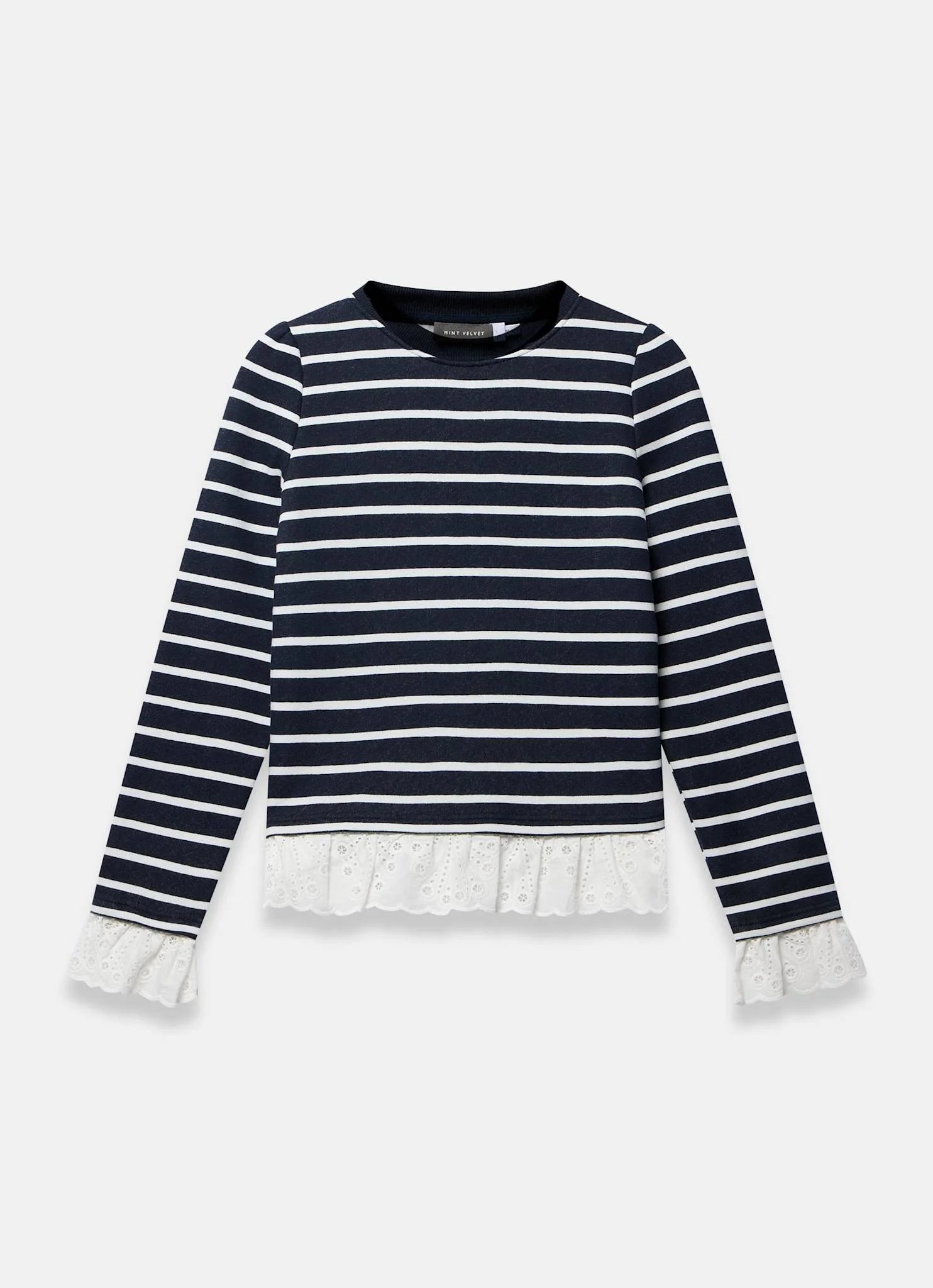 1750-navy-stripe-broderie-trim-sweatshirt-7.webp Navy Stripe Broderie Trim Sweatshirt