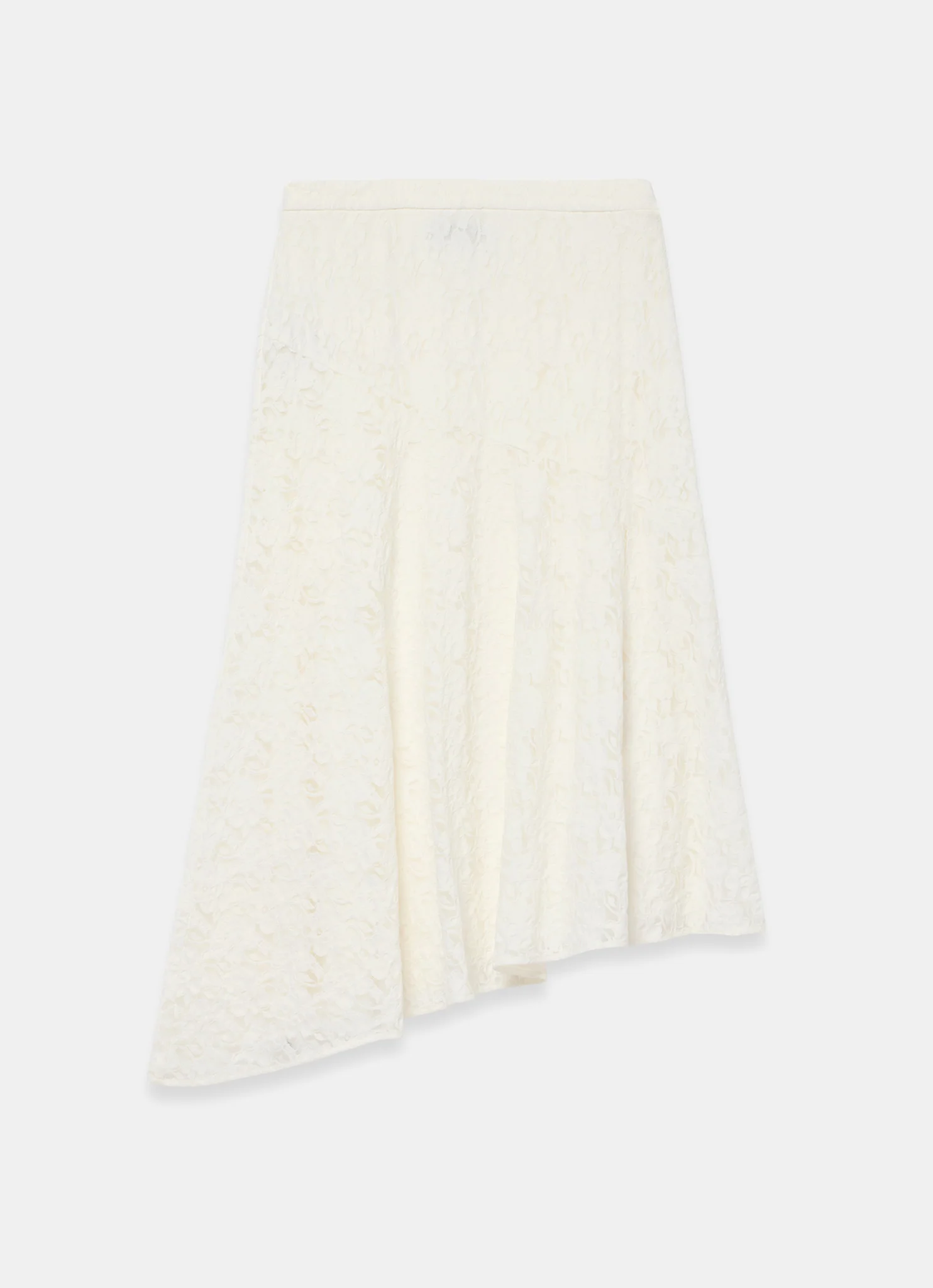 Cream Lace Asymmetric Skirt