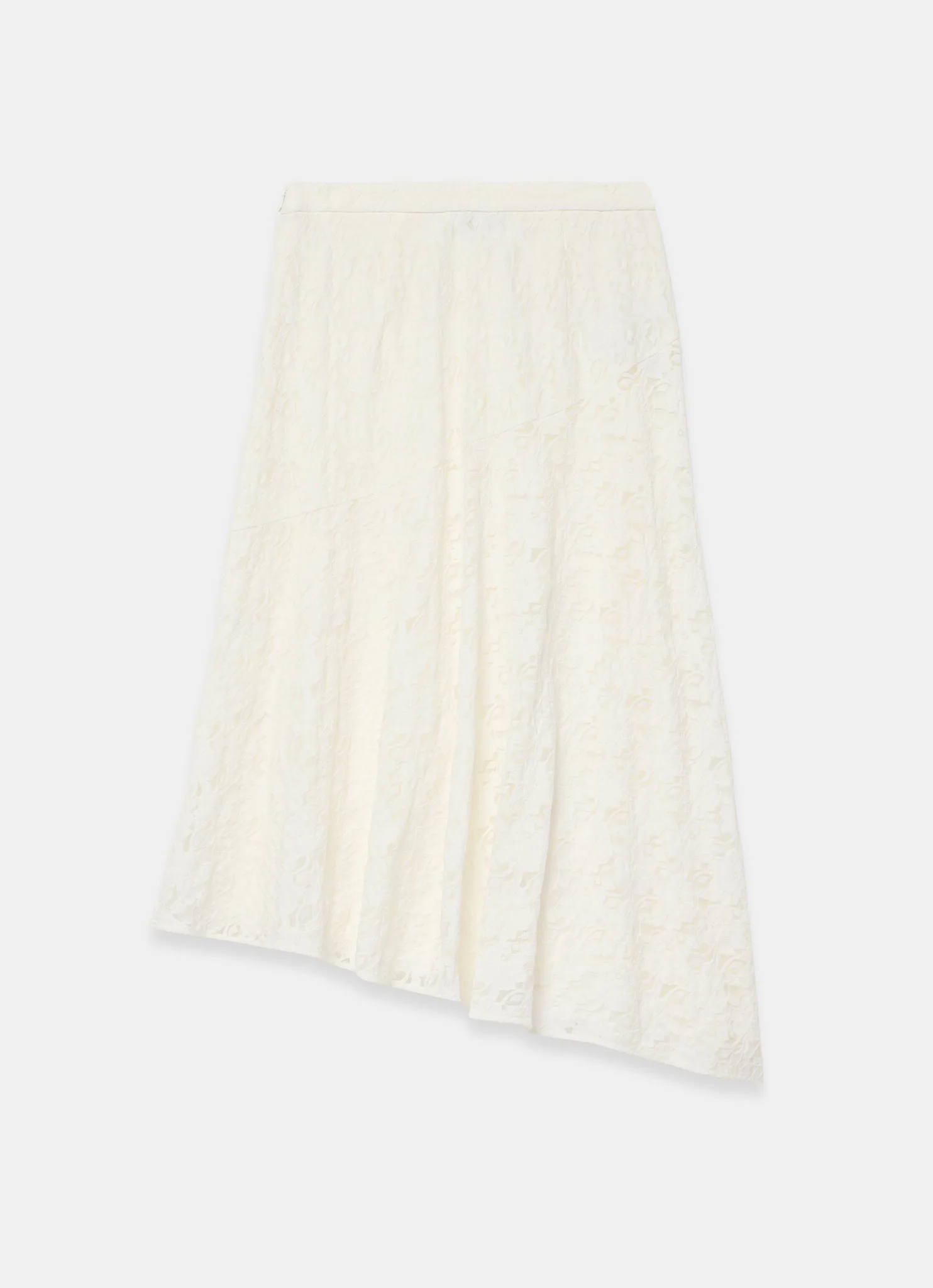 Cream Lace Asymmetric Skirt