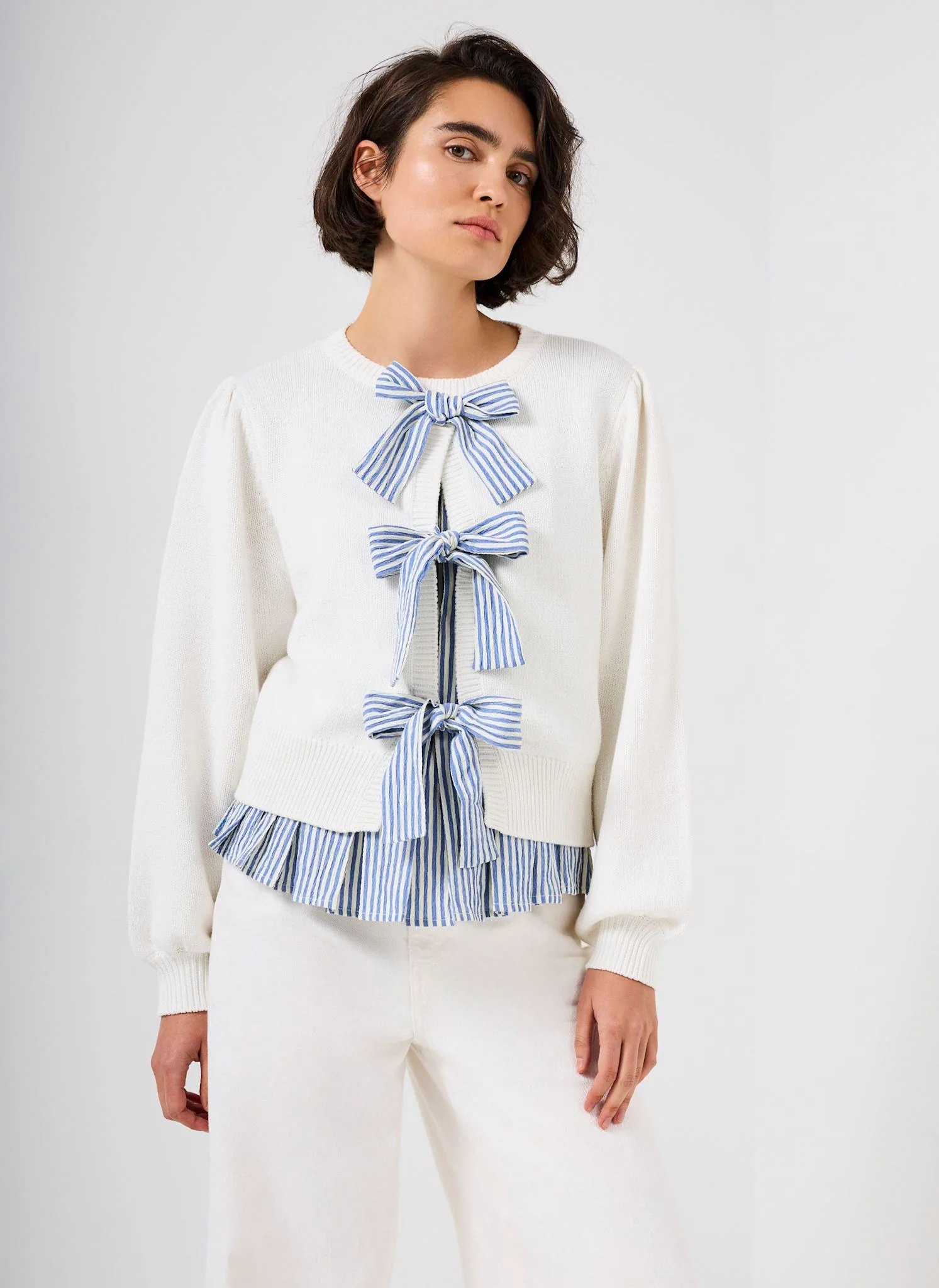 1838-white-cotton-blend-bow-detail-jumper-5.webp White Cotton Blend Bow Detail Jumper