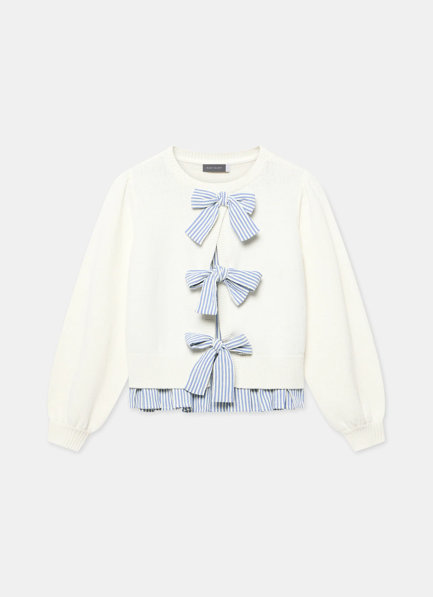 1838-white-cotton-blend-bow-detail-jumper-7.webp White Cotton Blend Bow Detail Jumper