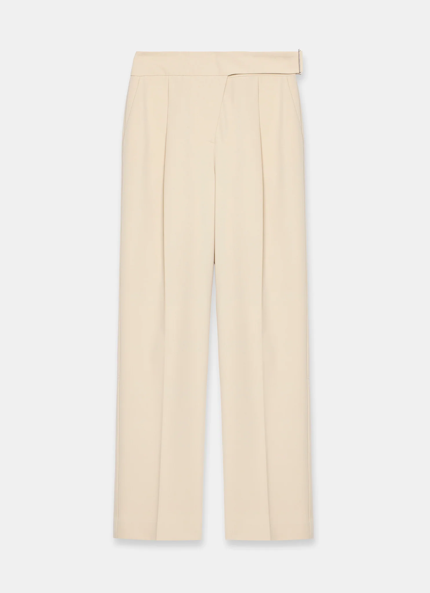 Neutral Tapered Buckle Detail Trousers