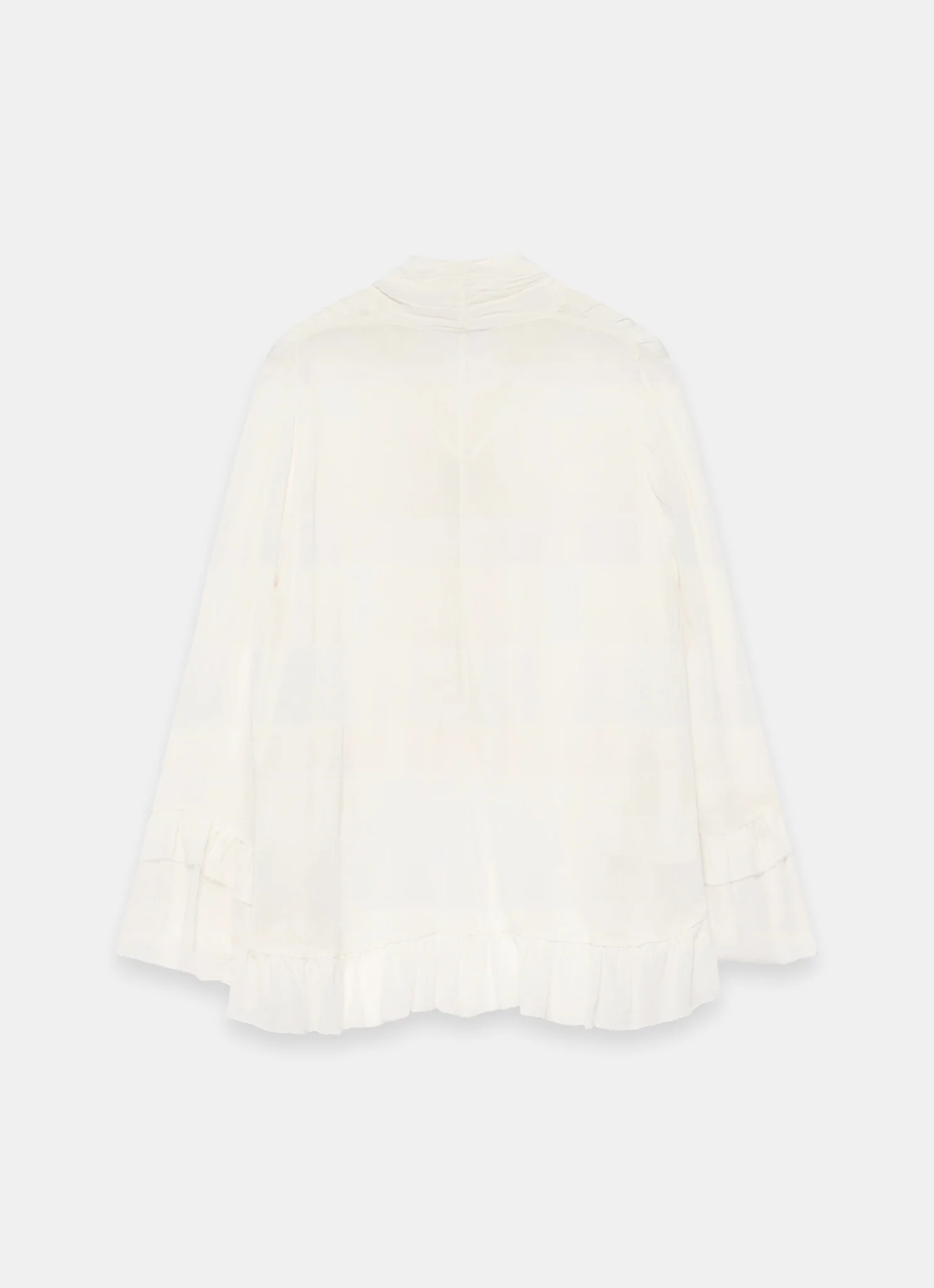 Cream Ruffle Tie Detail Blouse