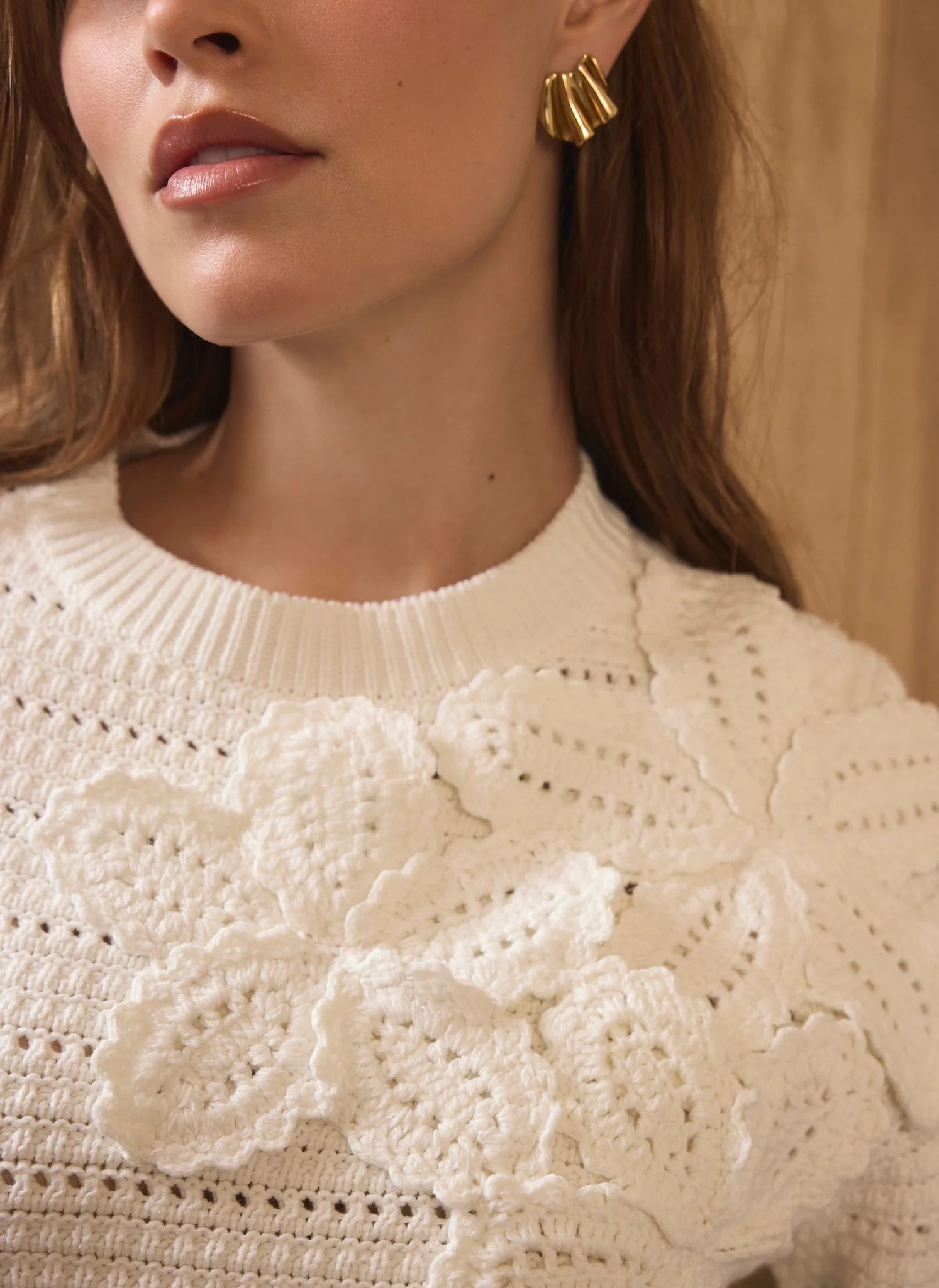 1902-cream-cotton-blend-floral-detail-jumper-4.webp Cream Cotton Blend Floral Detail Jumper