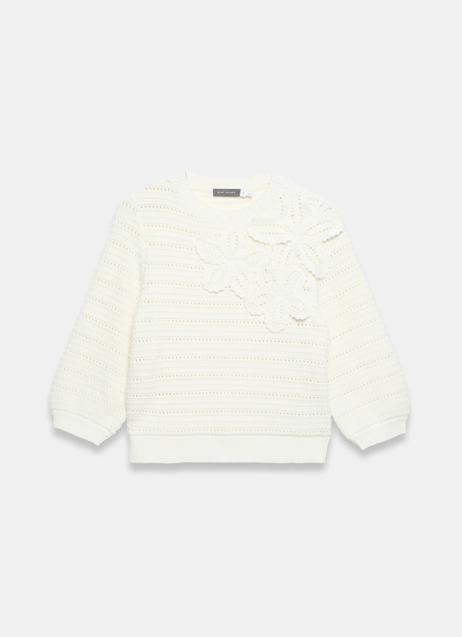 1902-cream-cotton-blend-floral-detail-jumper-6.webp Cream Cotton Blend Floral Detail Jumper