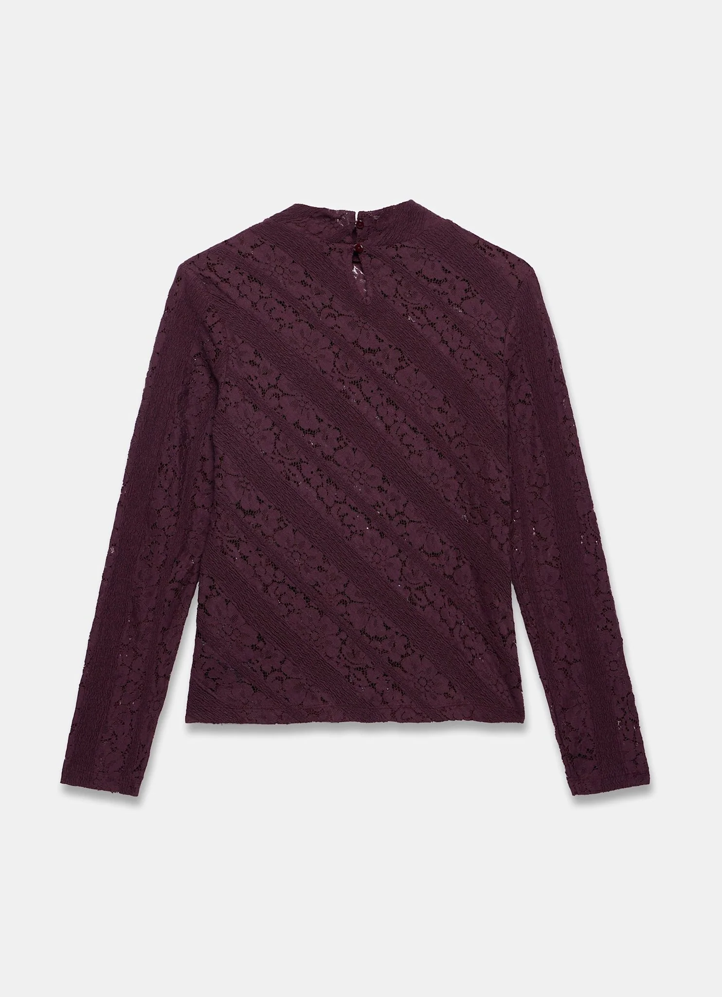 Burgundy Lace High Neck Top