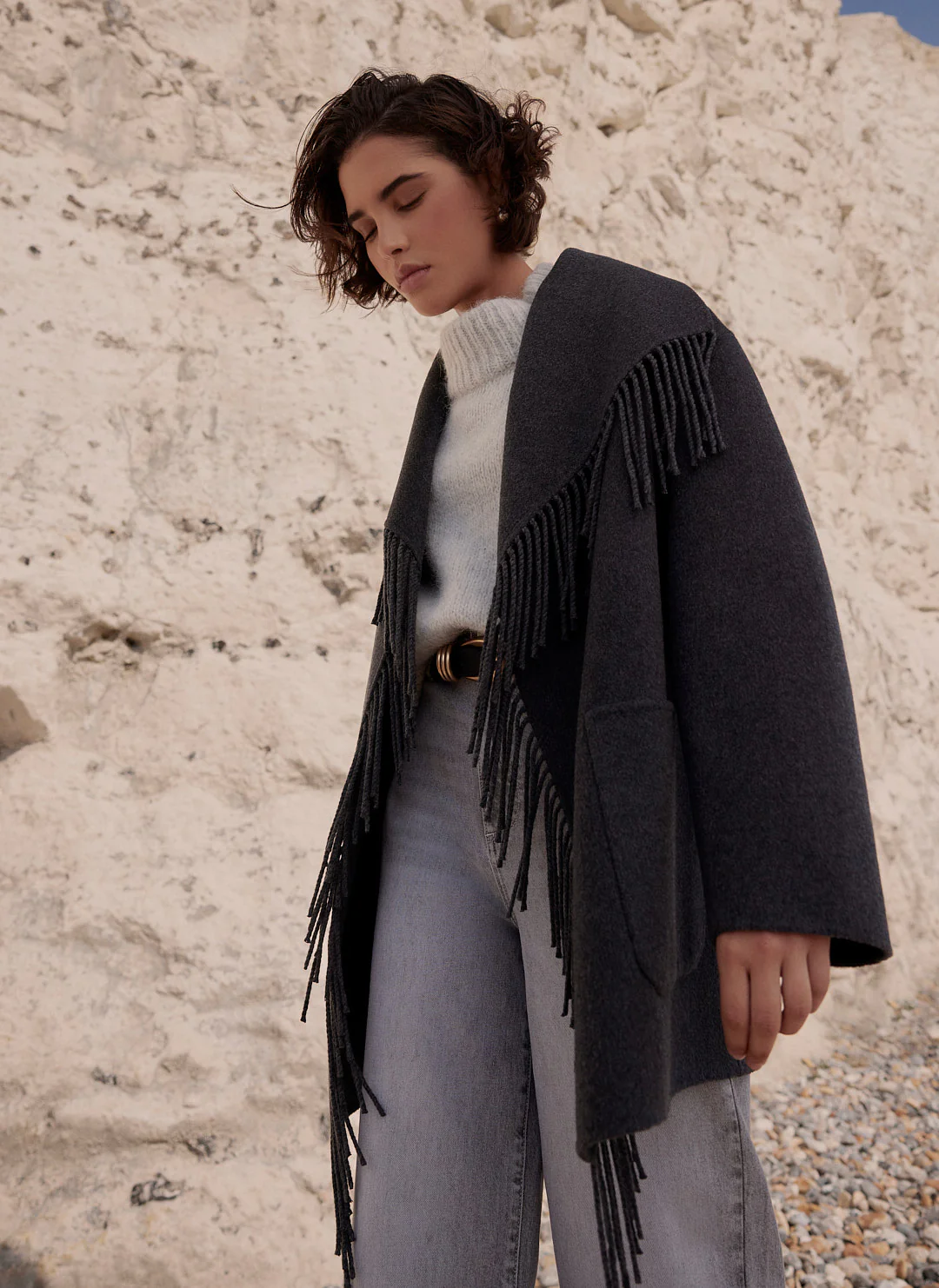 2052-grey-wool-blend-hand-finished-tassel-coat-1.webp Grey Wool Blend Hand Finished Tassel Coat