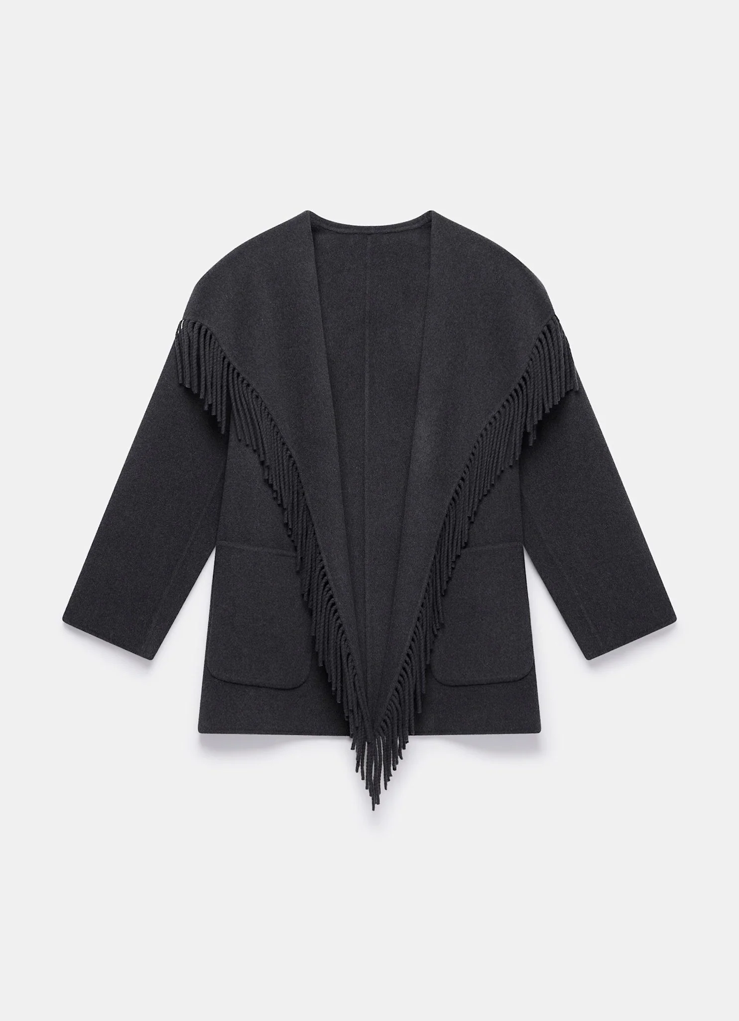 2052-grey-wool-blend-hand-finished-tassel-coat-6.webp Grey Wool Blend Hand Finished Tassel Coat