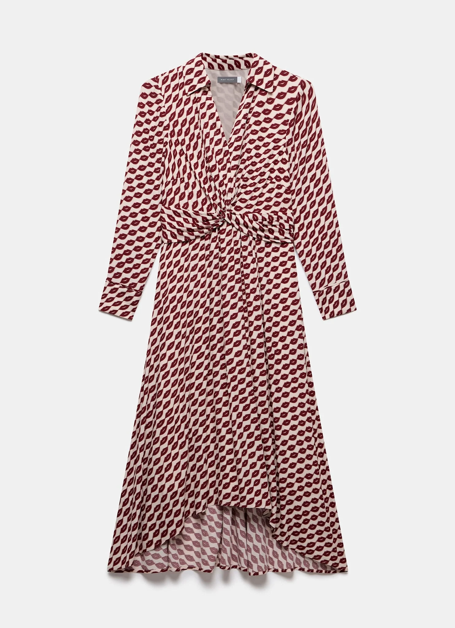 2090-red-lip-print-midi-shirt-dress-7.webp Red Lip Print Midi Shirt Dress