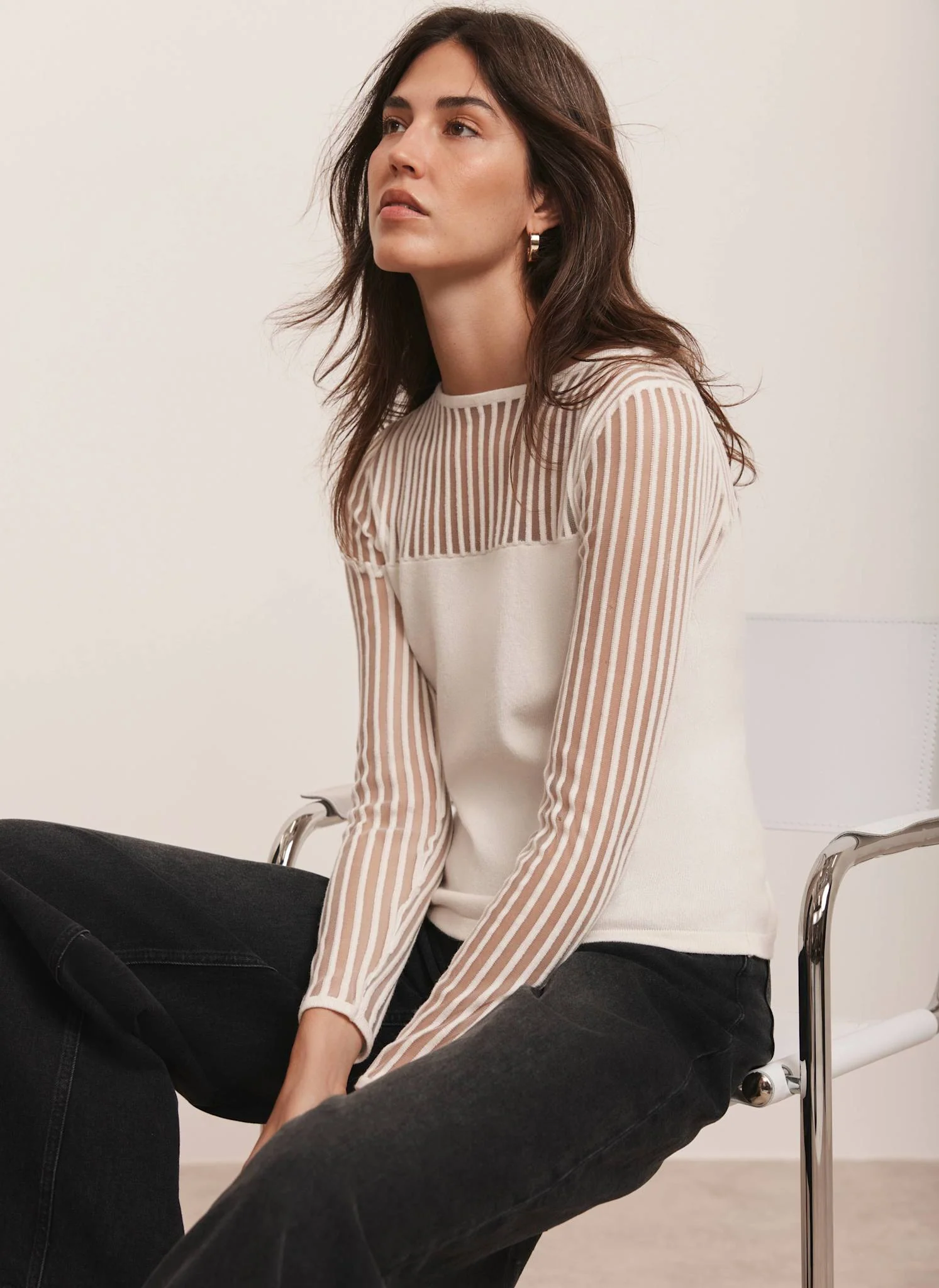 2186-cream-sheer-knit-top-2.webp Cream Sheer Knit Top