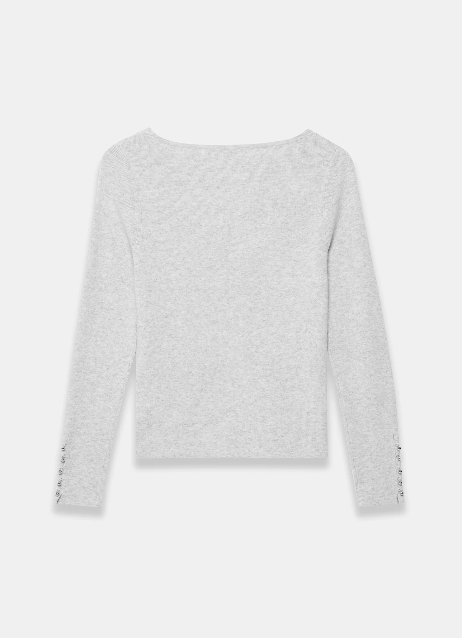 Grey Cotton Blend Twist Front Knit Top