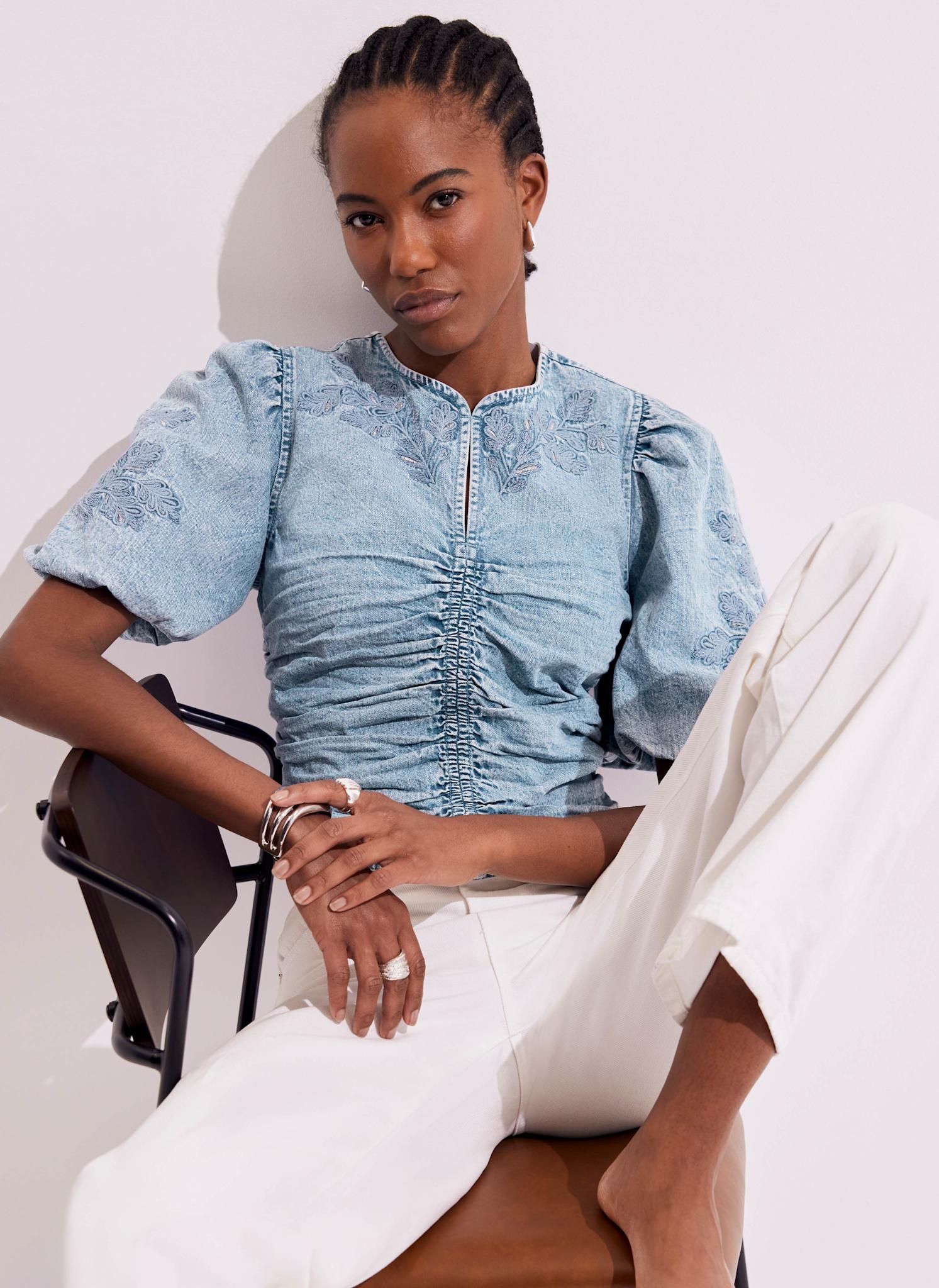2244-indigo-denim-embroidered-top-1.jpg Indigo Denim Embroidered Top