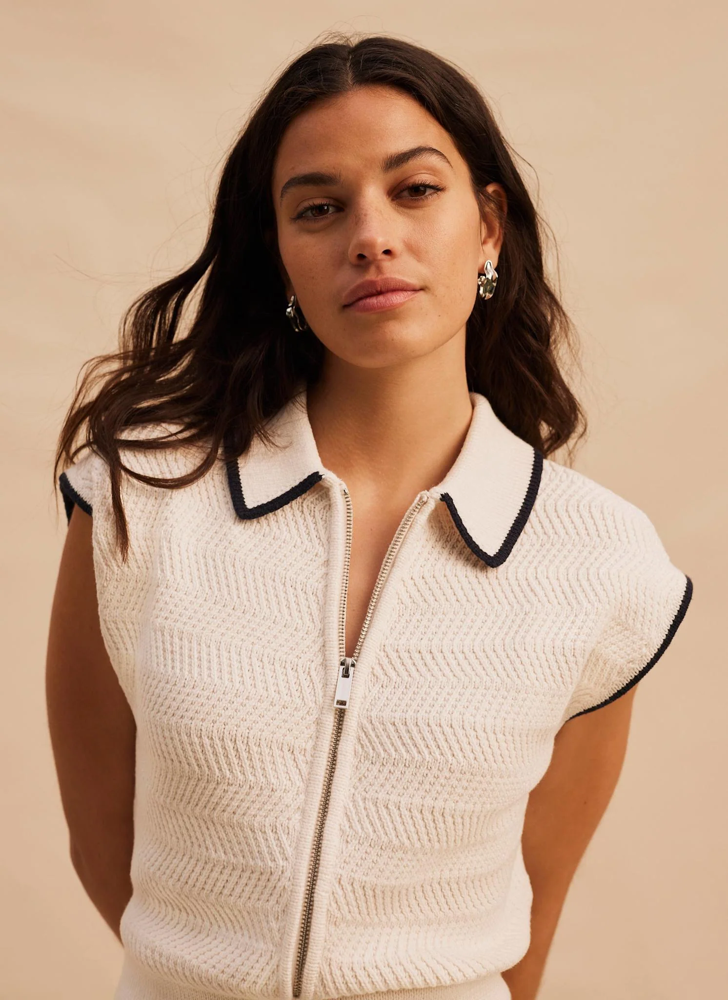 White Sleeveless Knit Mini Dress
