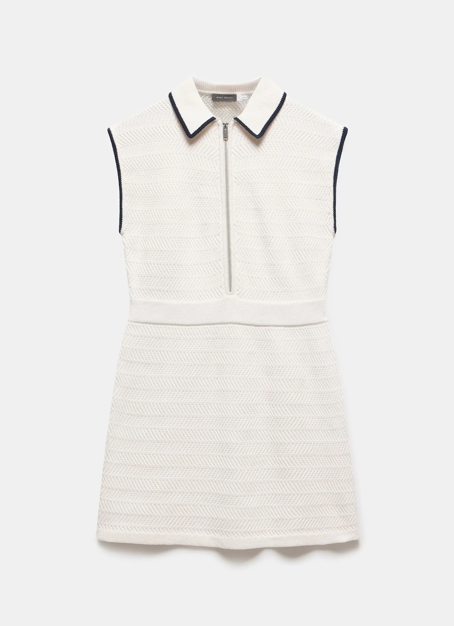 White Sleeveless Knit Mini Dress