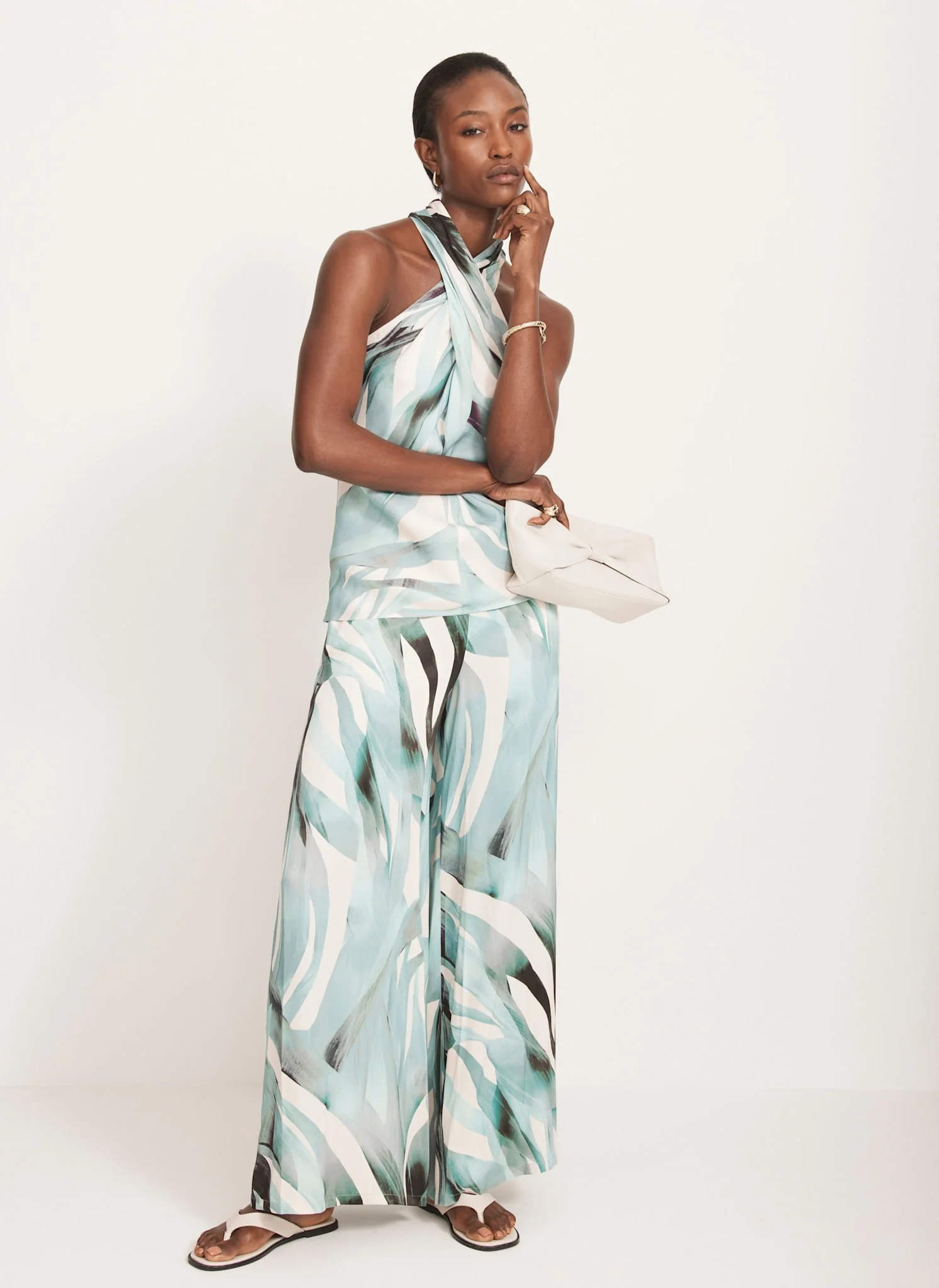 2326-blue-palm-print-satin-trousers-5.webp Blue Palm Print Satin Trousers