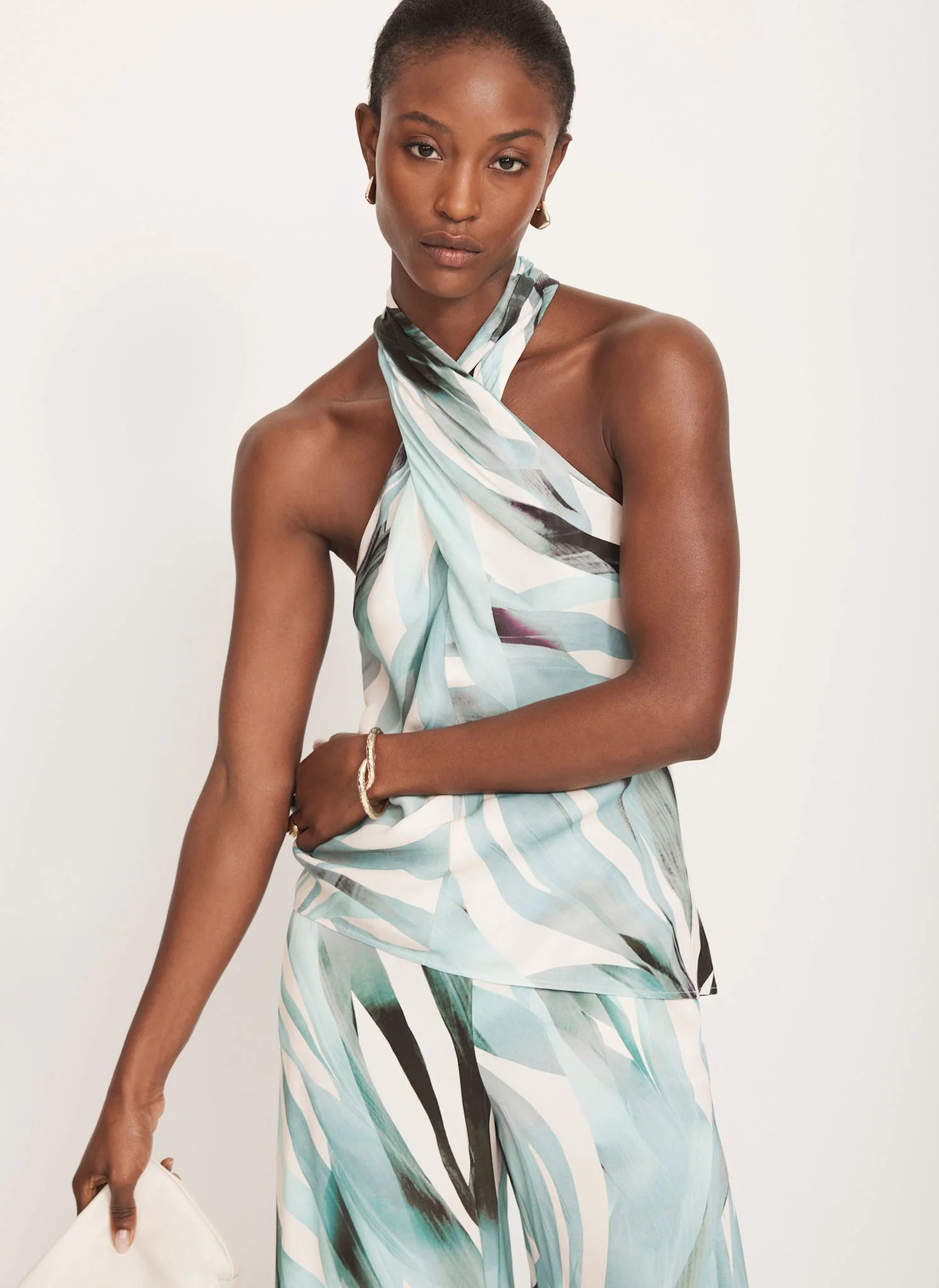 2326-blue-palm-print-satin-trousers-6.webp Blue Palm Print Satin Trousers