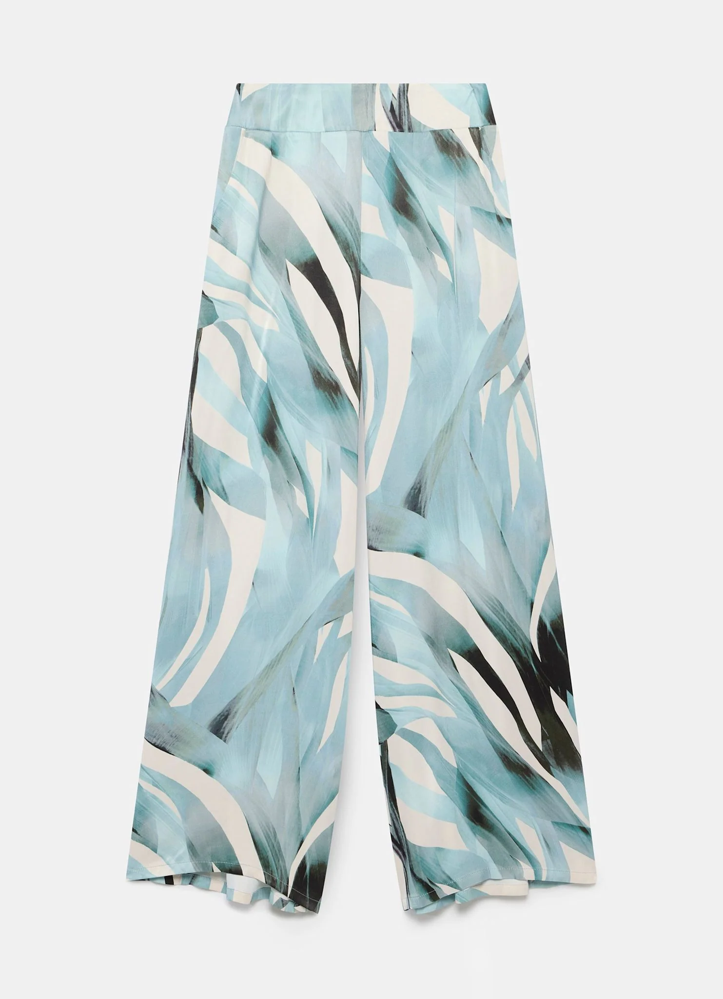 2326-blue-palm-print-satin-trousers-7.webp Blue Palm Print Satin Trousers