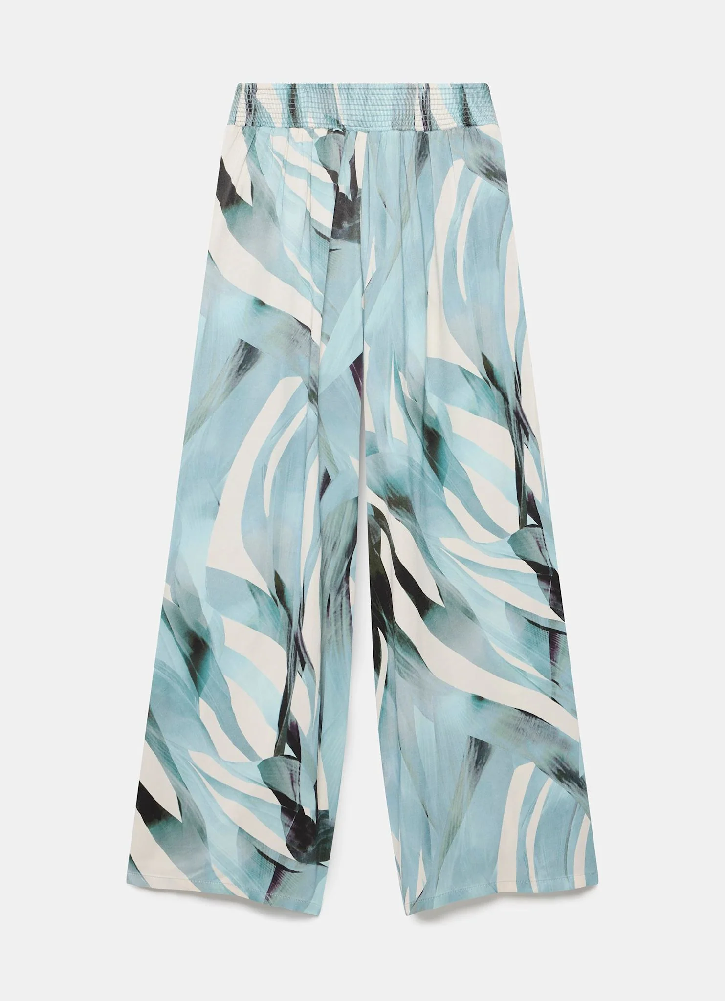 2326-blue-palm-print-satin-trousers-8.webp Blue Palm Print Satin Trousers