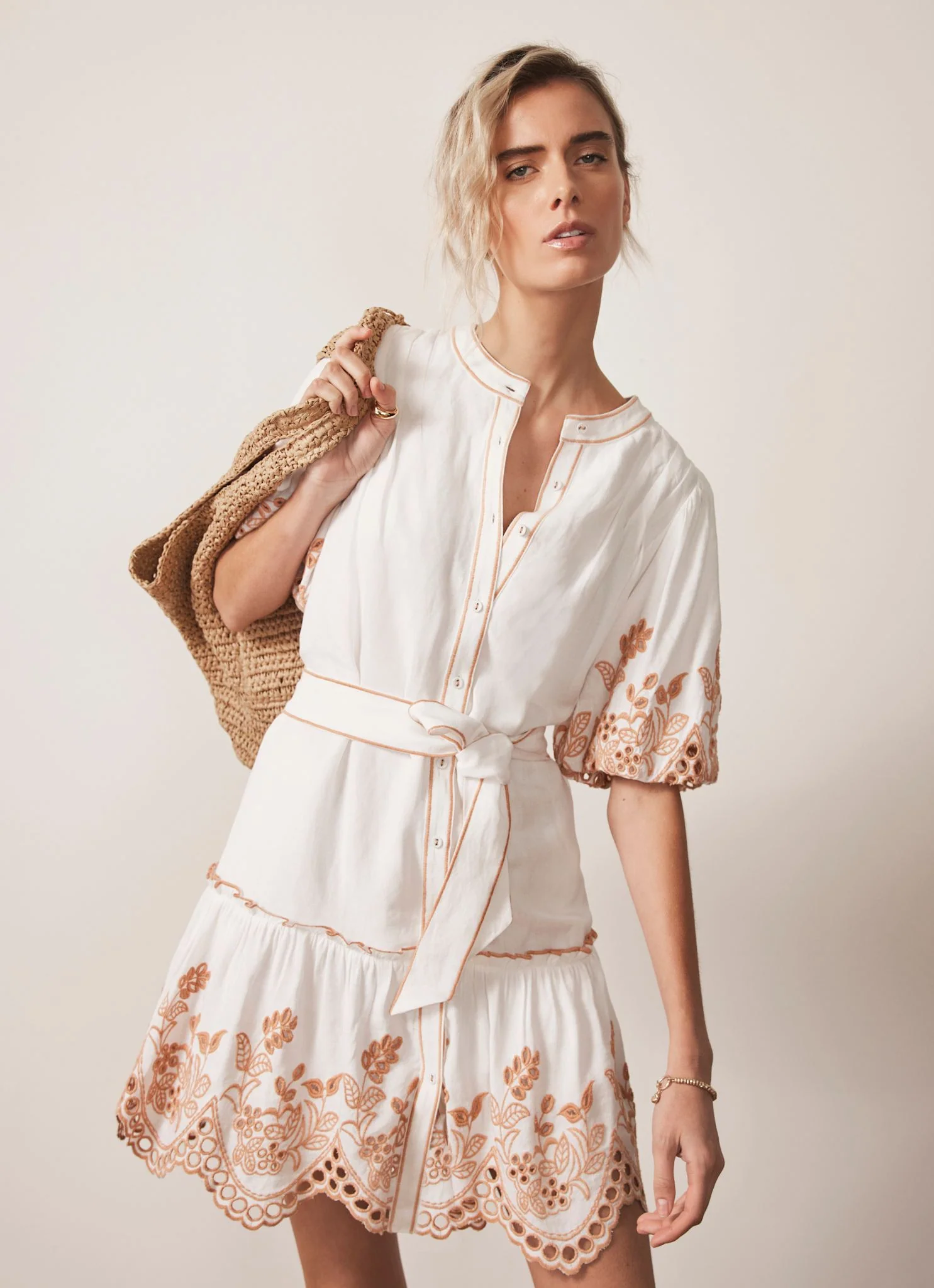 2386-white-linen-blend-broderie-mini-dress-1.webp White Linen Blend Broderie Mini Dress