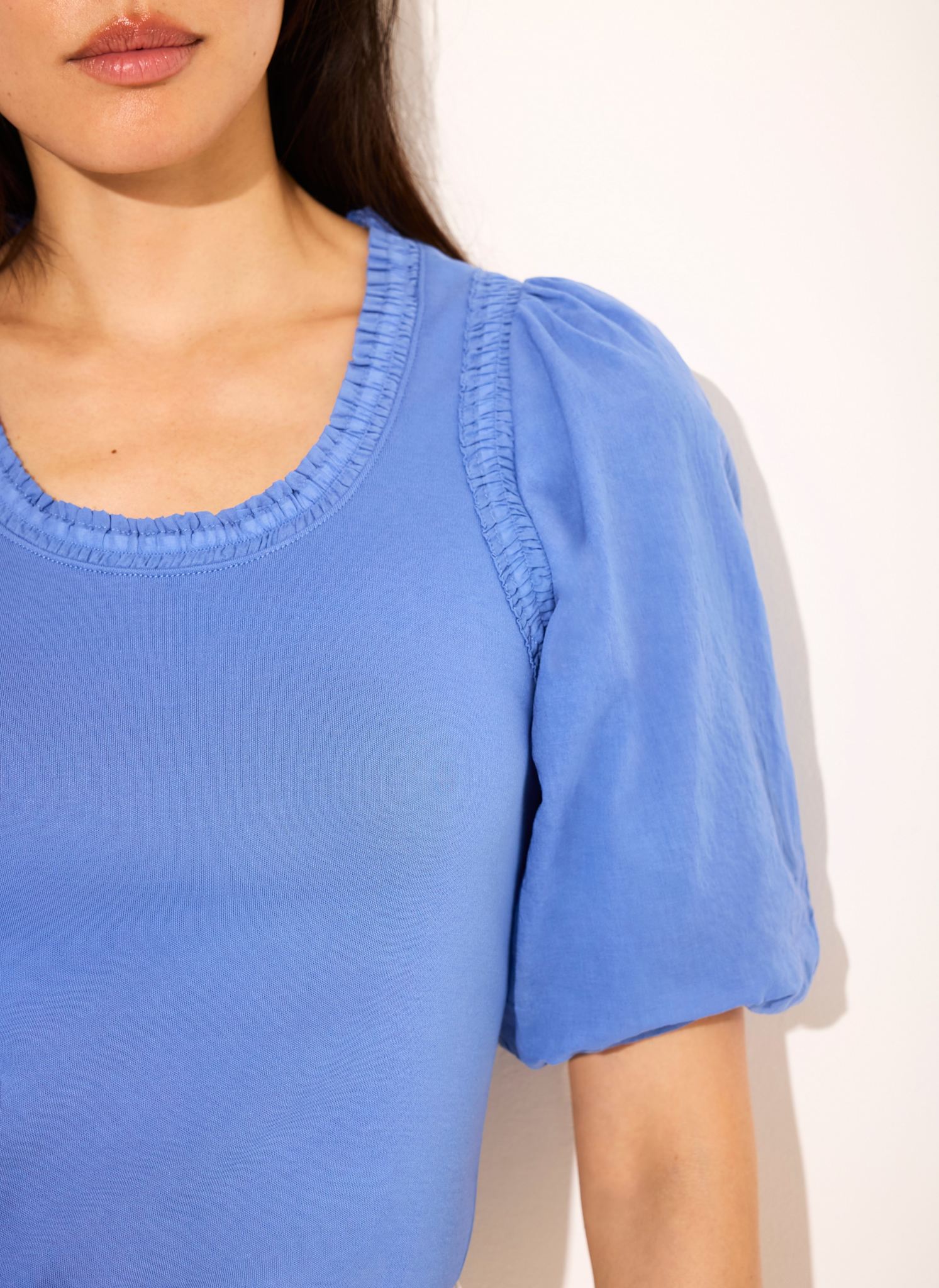 245-blue-cotton-puff-sleeve-top-4.jpg Blue Cotton Puff Sleeve Top